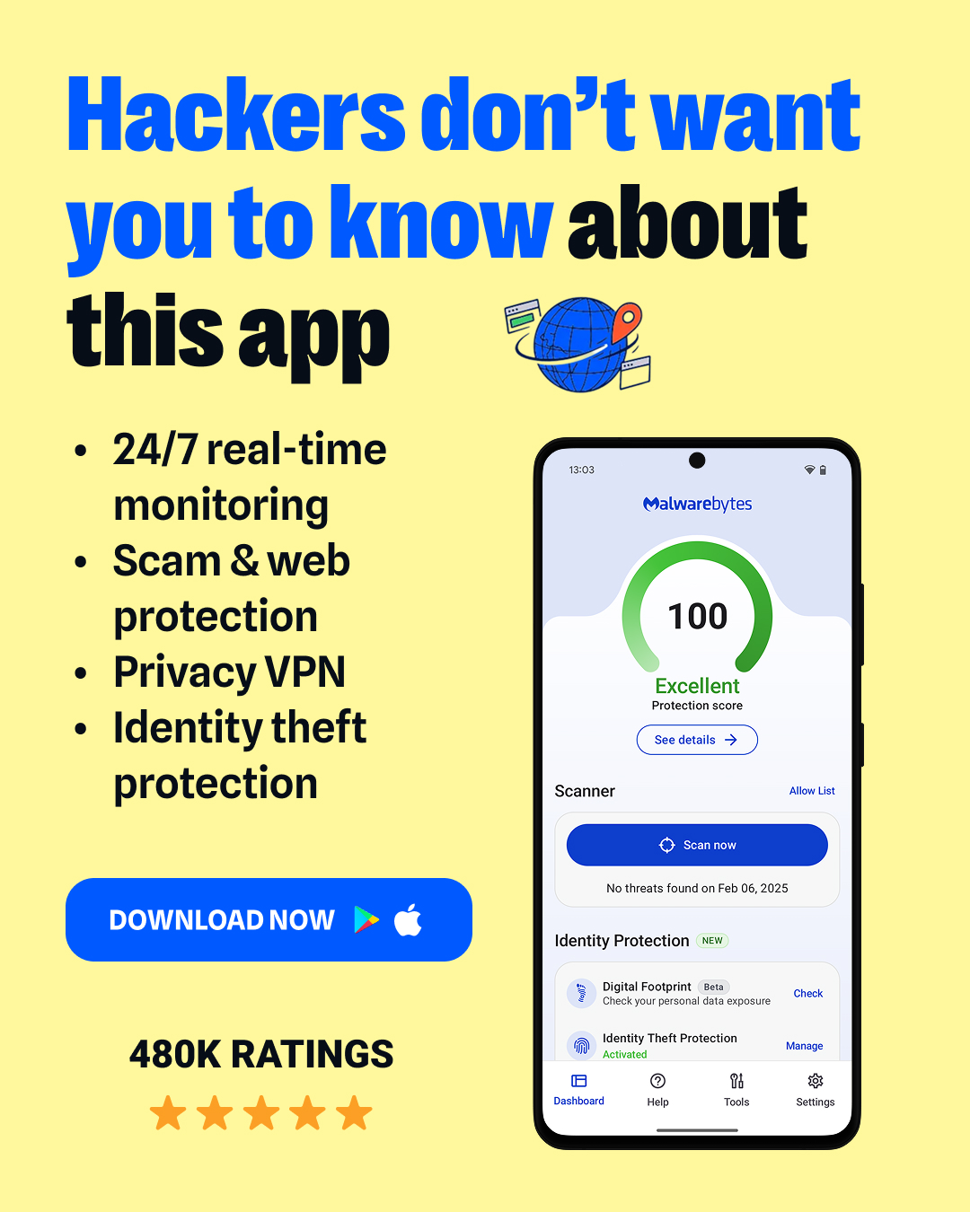 Malwarebytes Facebook ad