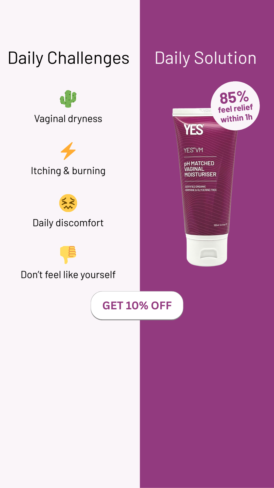 YES - The Organic Intimacy Company Facebook ad