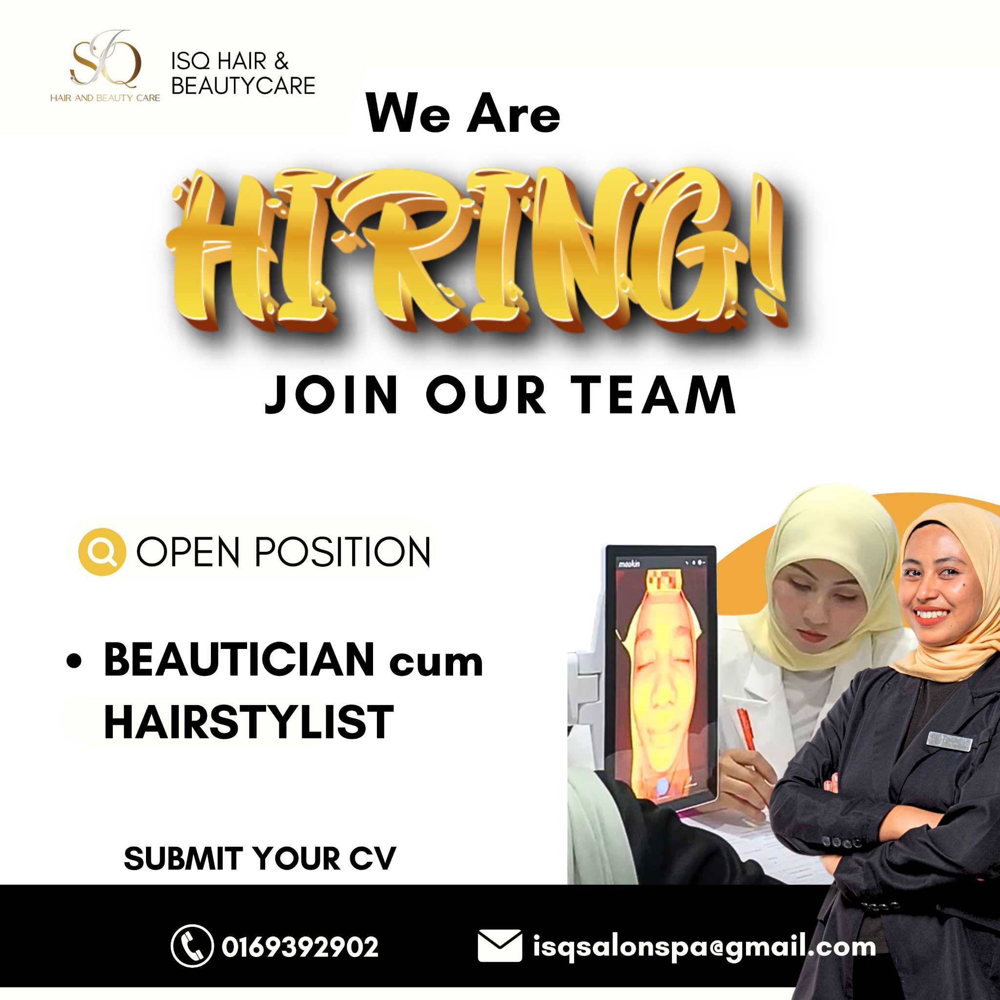 ISQ Hair and Beauty Care Facebook ad: KERJA KOSONG
