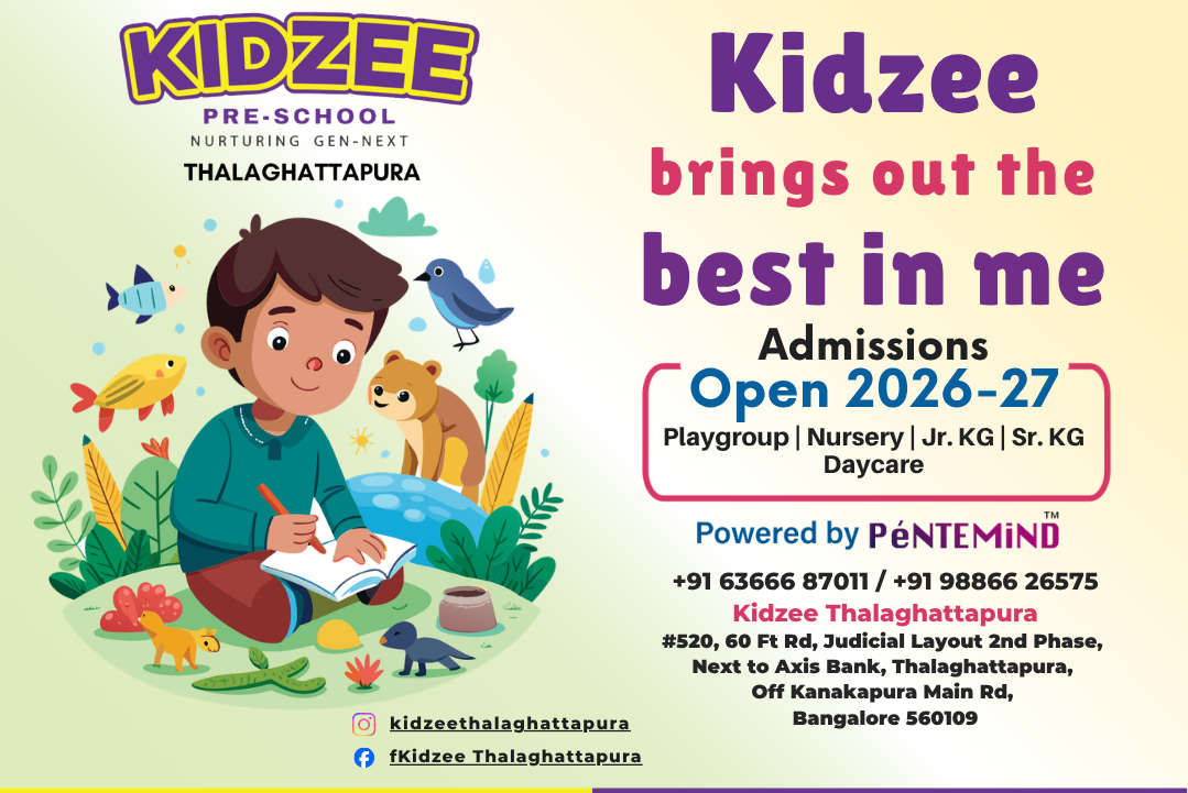 Kidzee Thalaghattapura Facebook ad: Admissions Open at Kidzee Thalaghattapura!