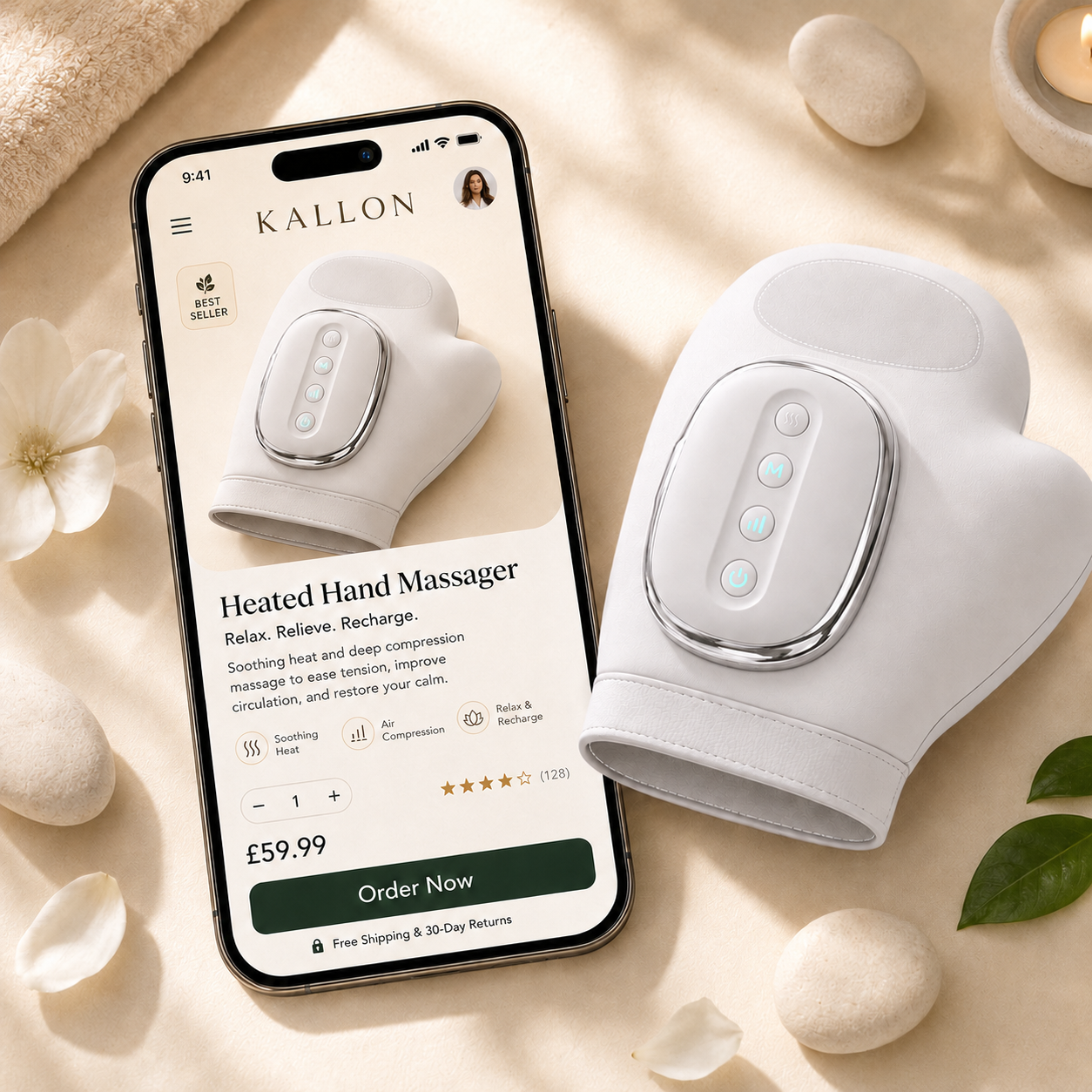 Kallon Facebook ad: Hand Pain Slowing You Down?