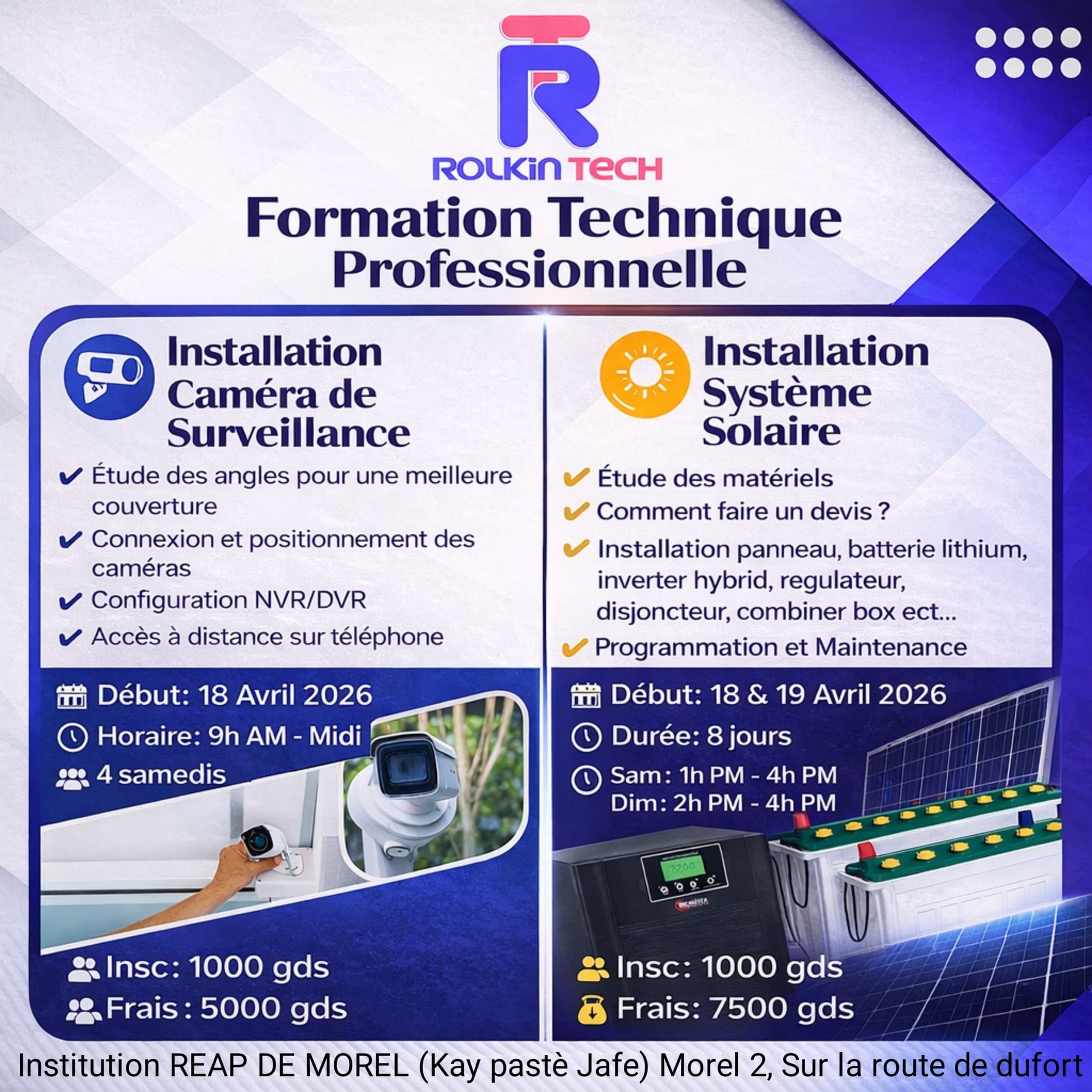 RolkinTech Facebook ad: FORMATION TECHNIQUE PROFESSIONNELLE