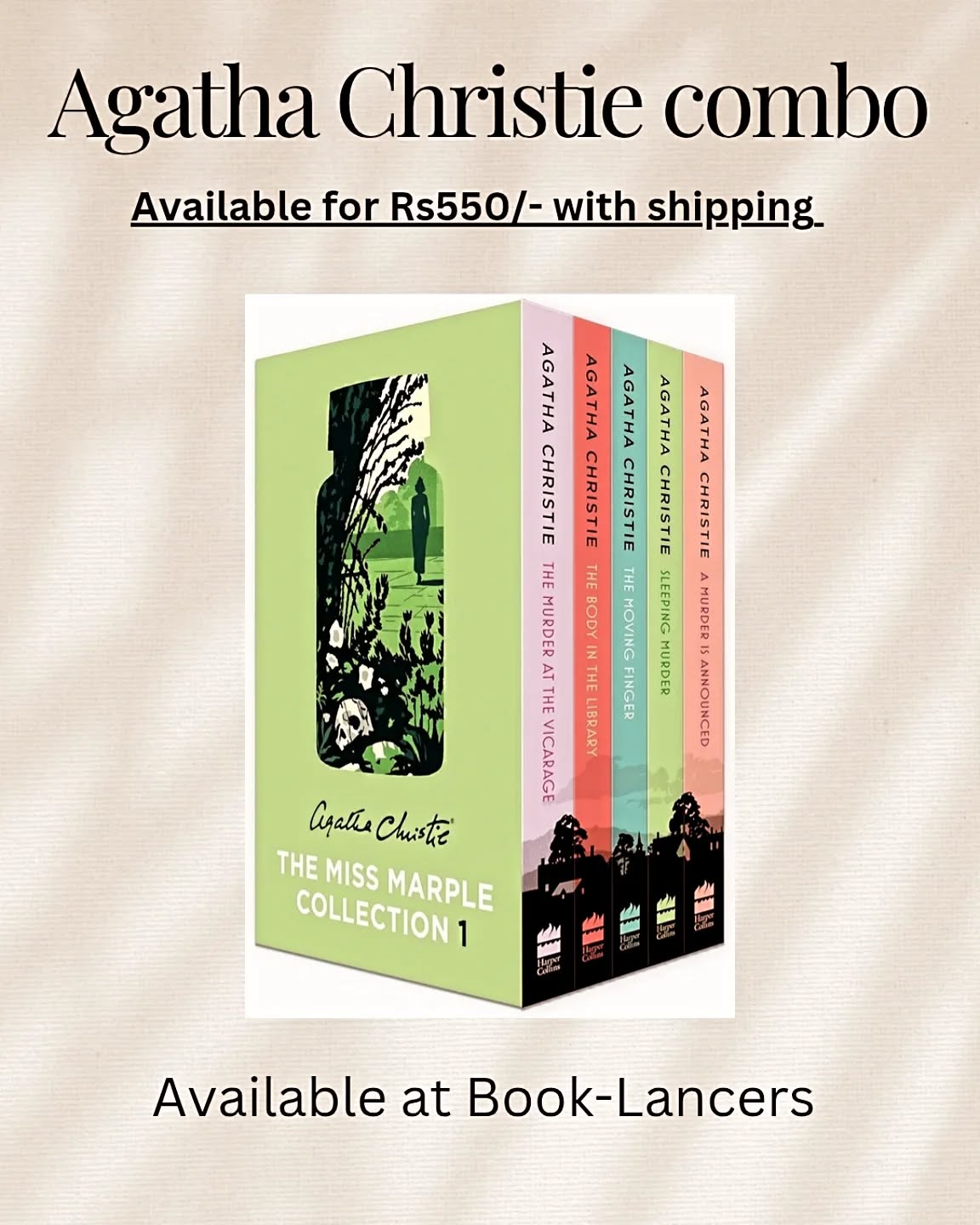 Book-Lancers Facebook ad: Agatha Christie is famous for her detective novels…