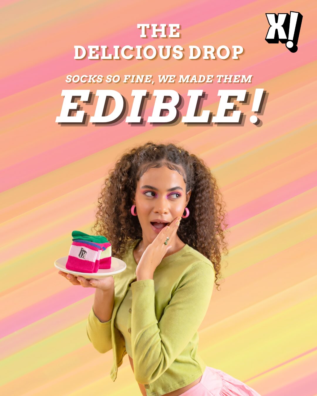 SocksXpress Facebook ad: A drop that’s.unexpectedly delicious.