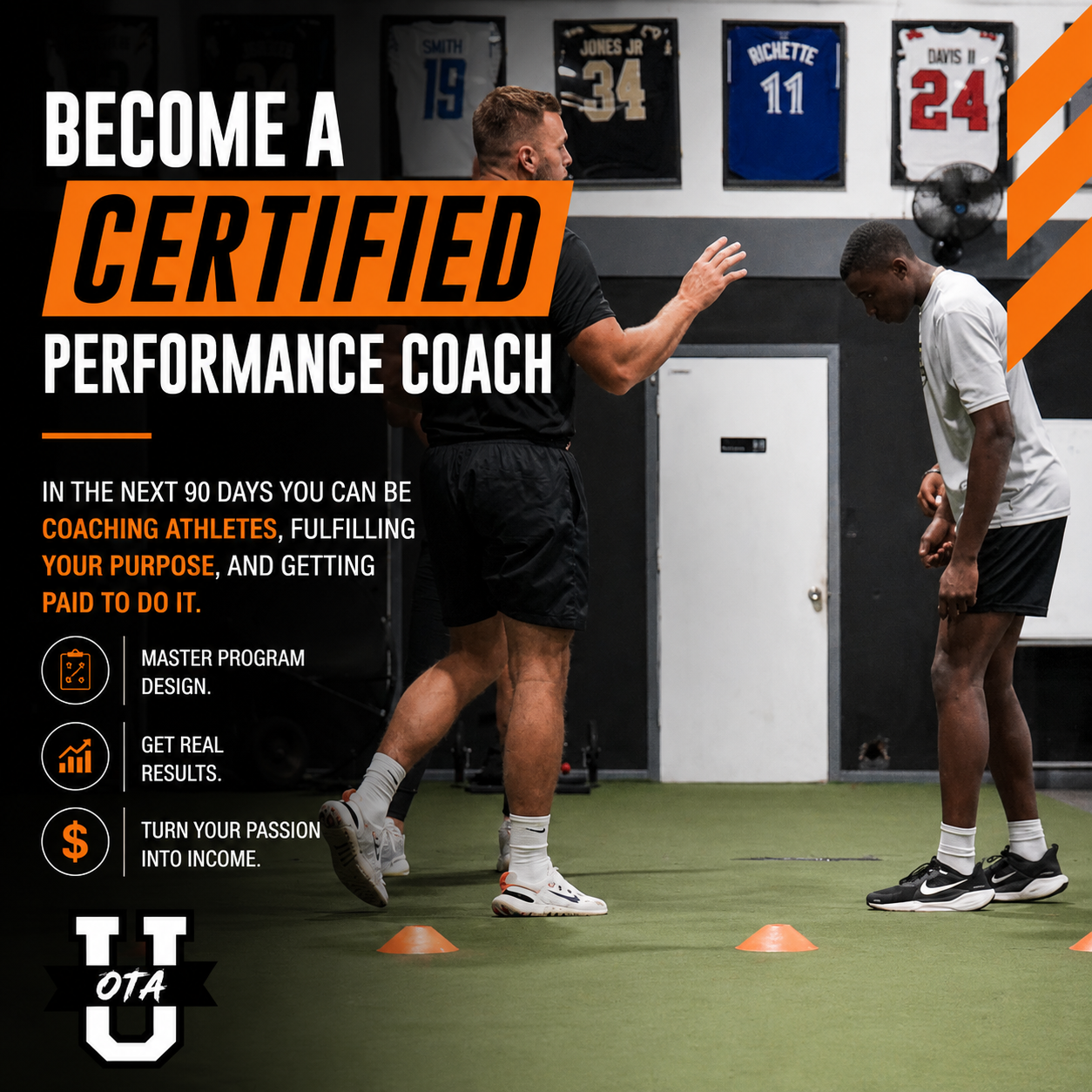 Overtime Athletes Facebook ad: Become a Certified Sports Performance Coach