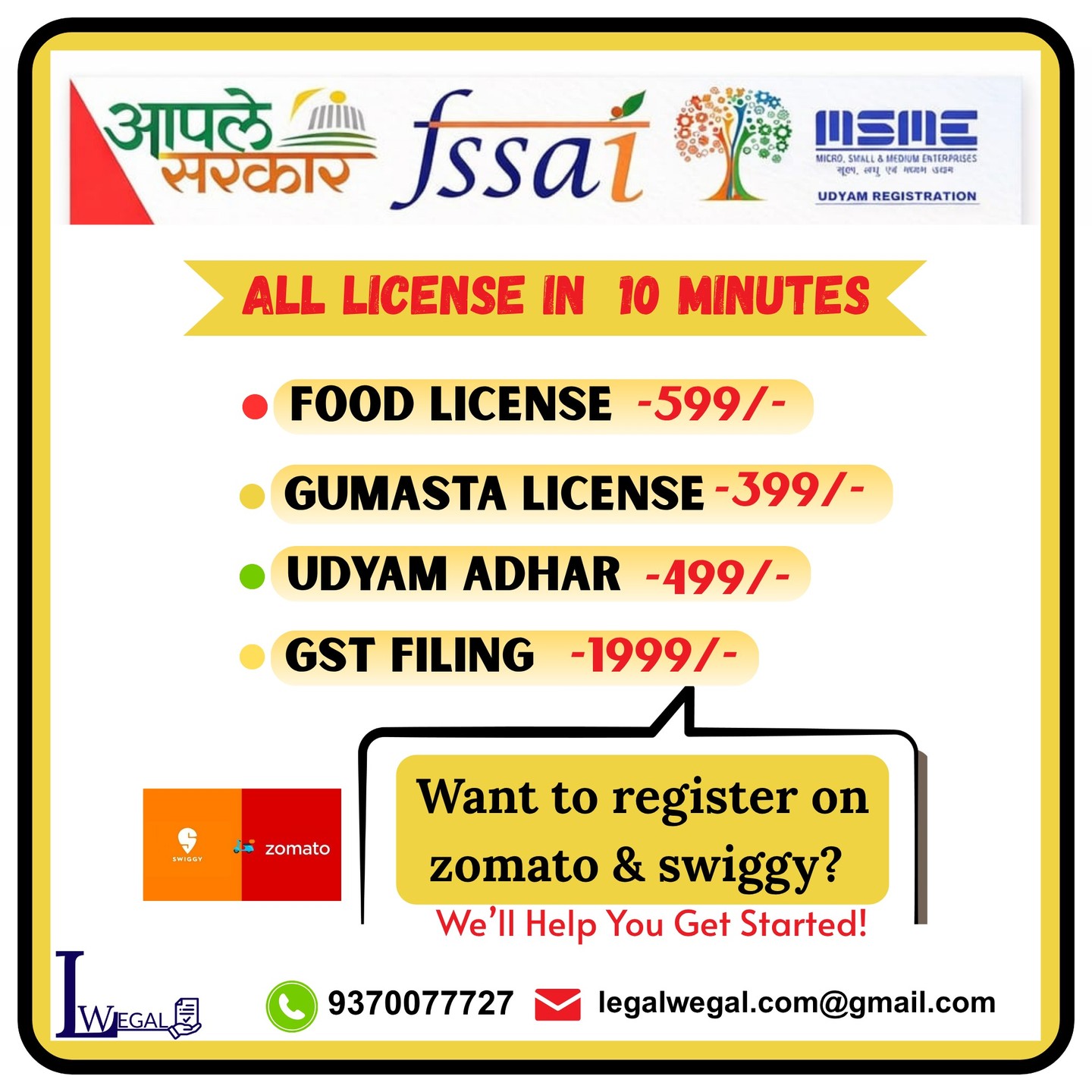 Legal Wegal Facebook ad: 1. Launch your business the right way.