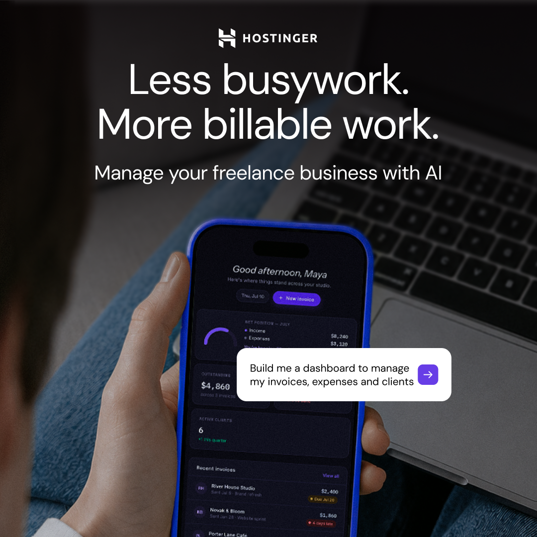 Hostinger Facebook ad: AI website creation
