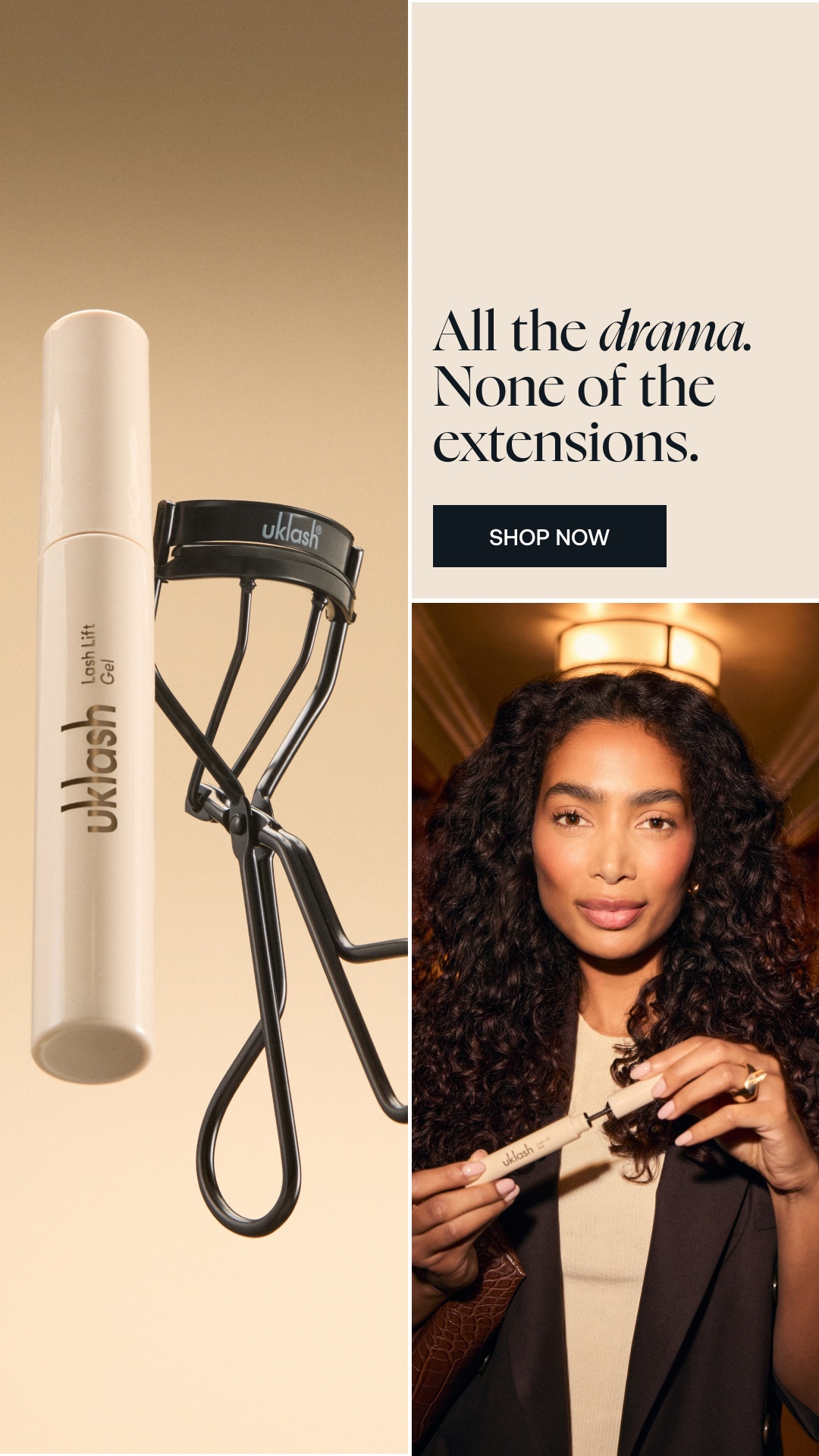 Uklash Facebook ad: NEW IN: Lash Lift Gel