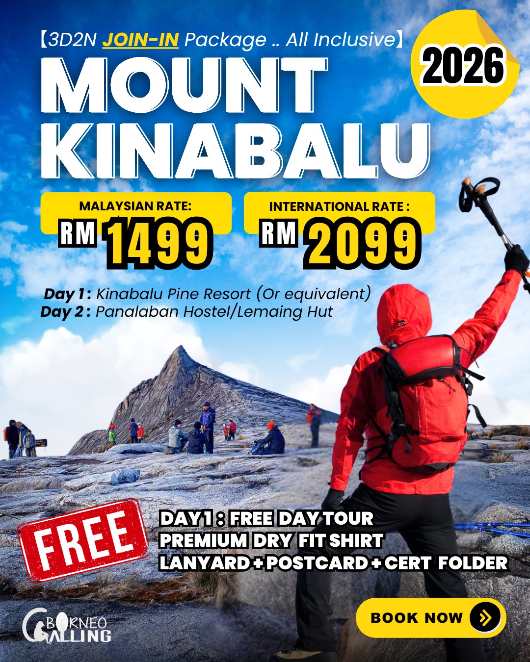 Borneo Calling Facebook ad: ๐ข๐ก๐๐ฌ ๐ฅ๐ ๐ญ๐ฐ๐ต๐ต to Conquer Mount Kinabalu, No Moreโฆ