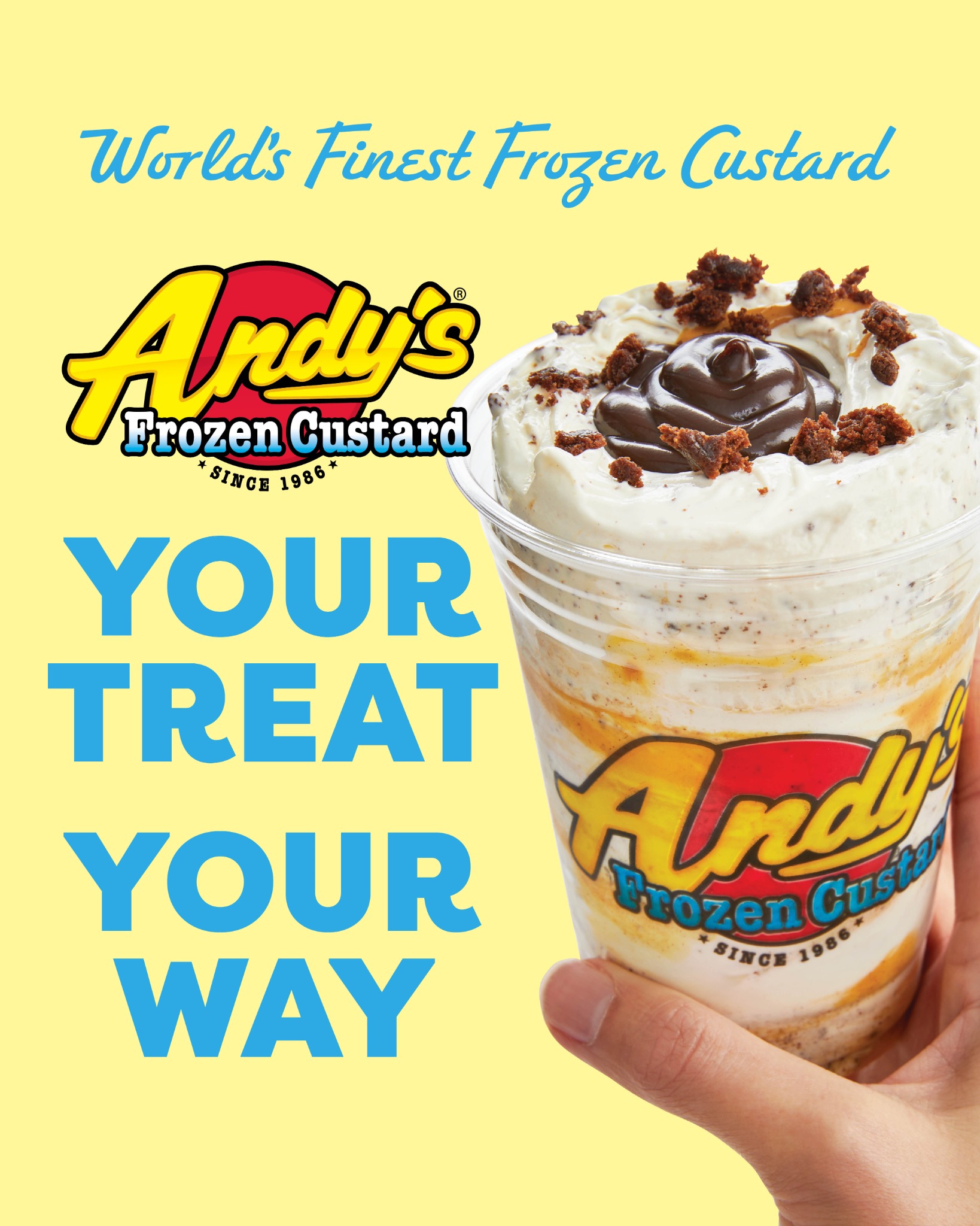 Andy's Frozen Custard Facebook ad: Sweet Since '86