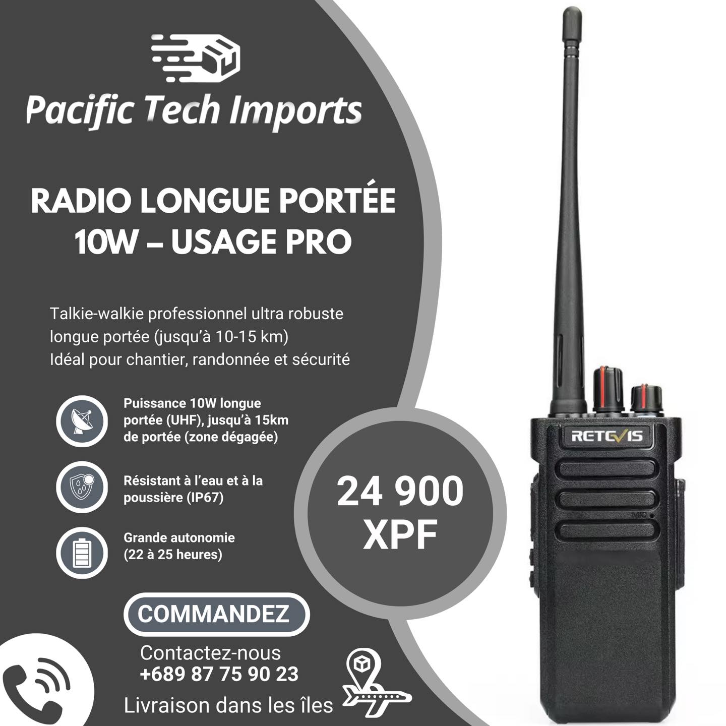 Pacific Tech Imports Facebook ad: Découvrez notre gamme de radios chez Pacific Tech…