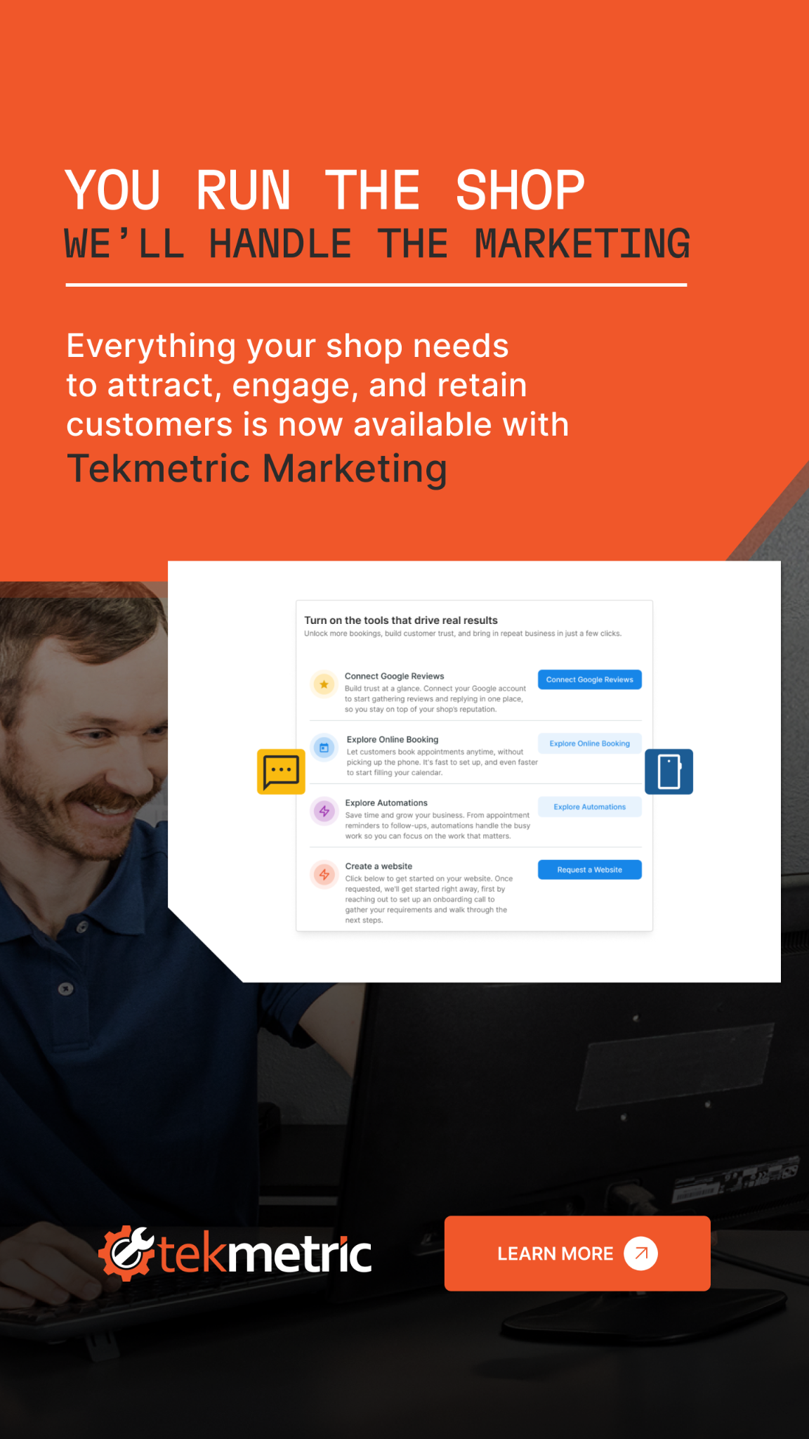 Tekmetric Facebook ad