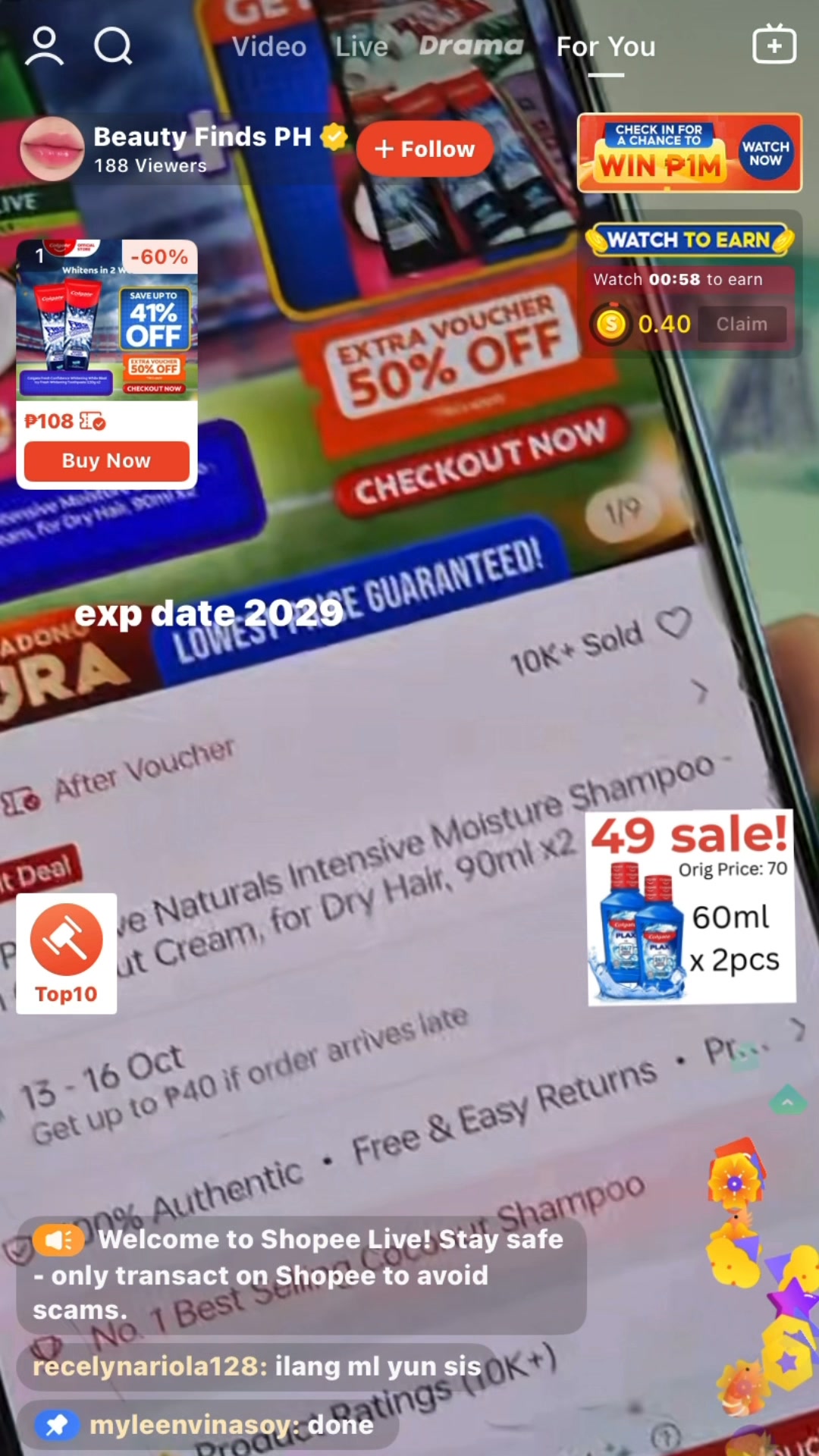 Shopee Facebook ad: Watch Dramas for 5 Mins & Win Up to 1,000 Coins!