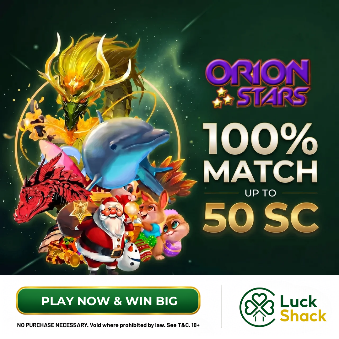 Luck Shack Online Facebook ad: Claim Your 100% Match