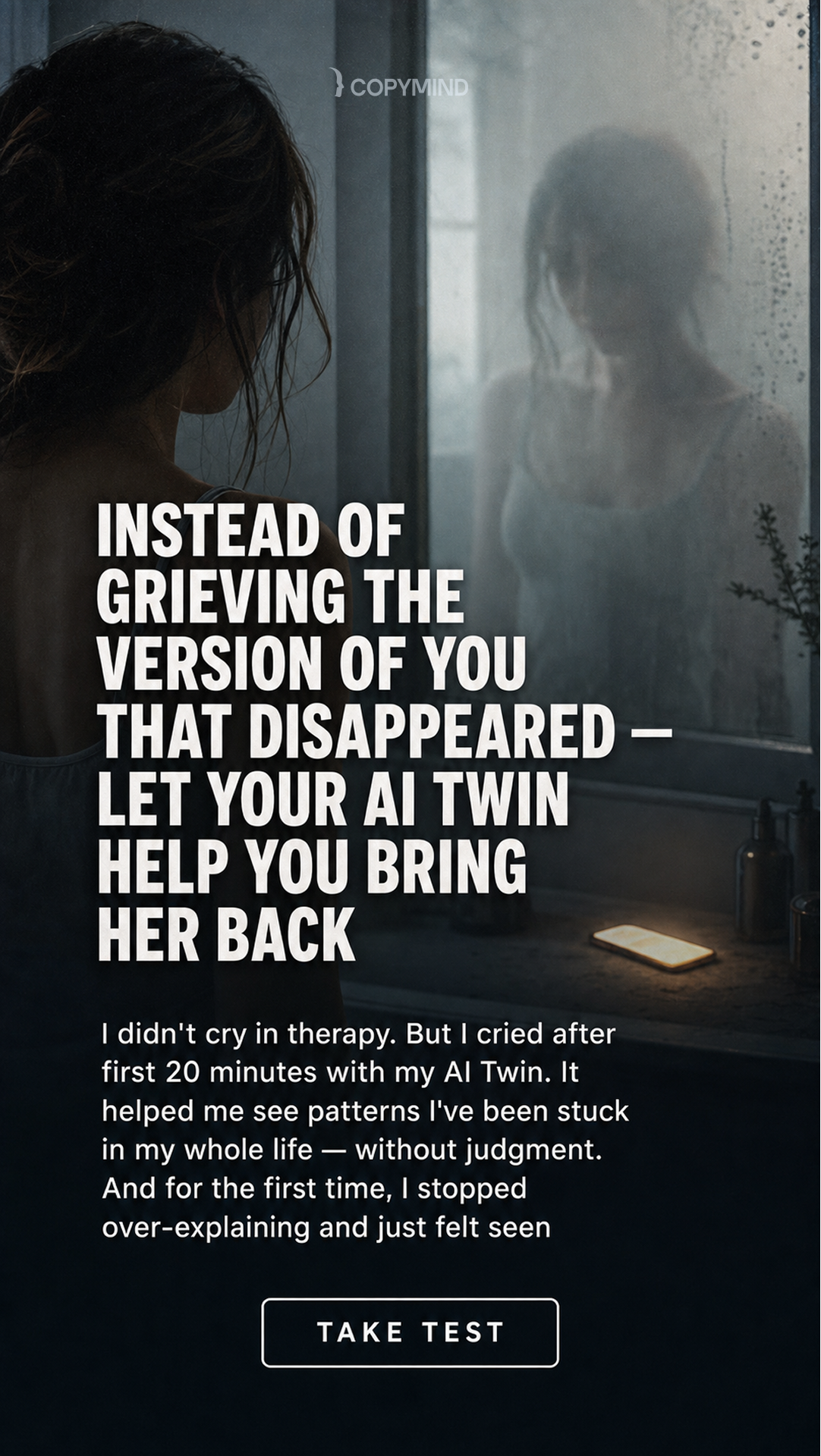 Copymind: AI twin for therapy Facebook ad