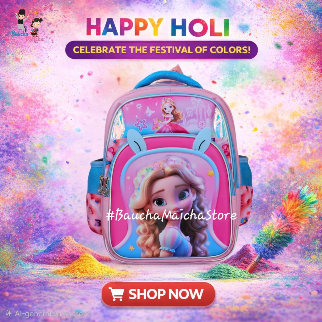 Baucha Maicha Store - Kids and Baby Products Facebook ad: This Holi, gift your child a bag as…