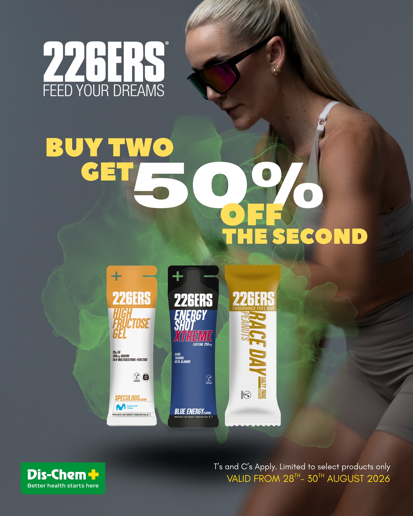 Dis-Chem Living Fit Facebook ad: Race day nutrition isn't one-size-fits-all, and neither is…