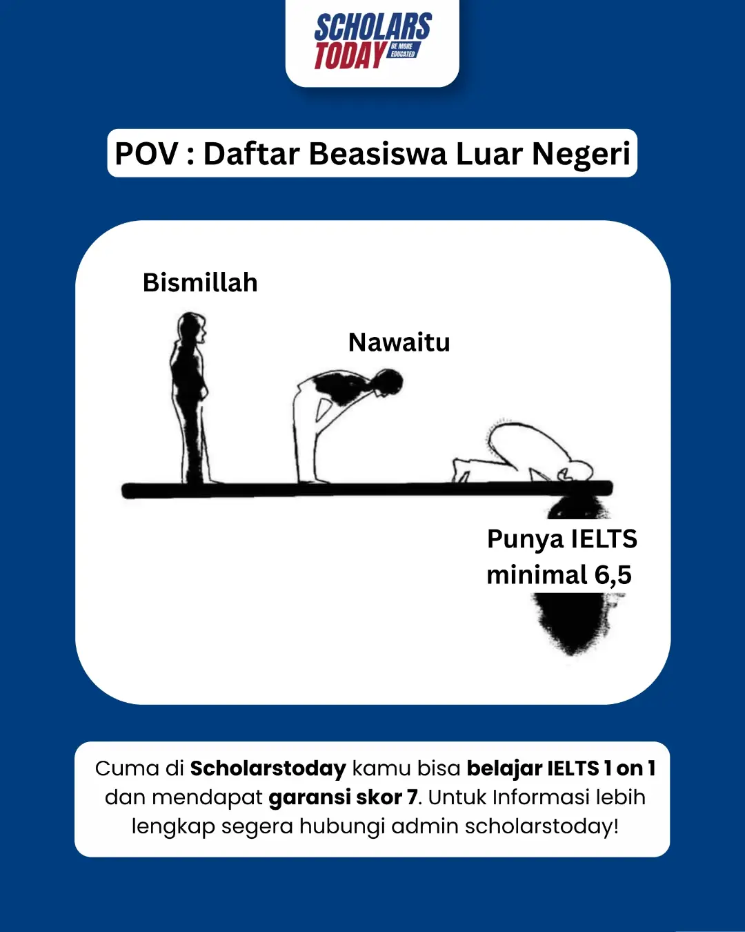 Scholarstoday Facebook ad: Garansi skor 7 & Garansi Uang Kembali