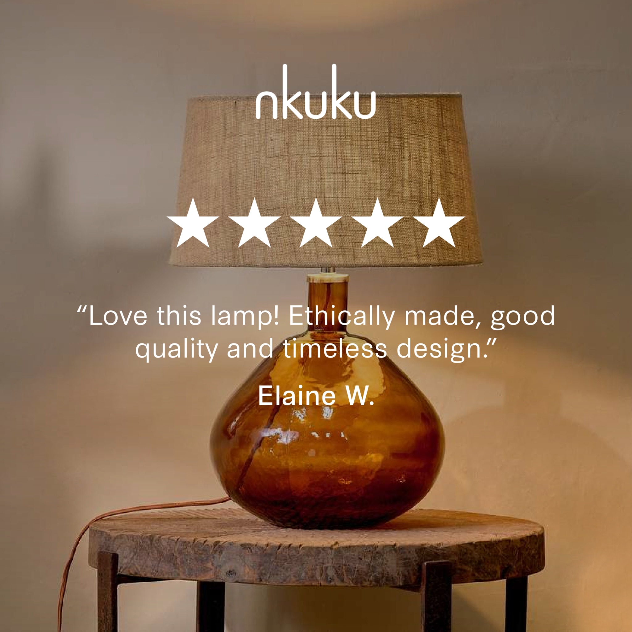 nkuku Facebook ad: Bestselling Baba Glass Lamps