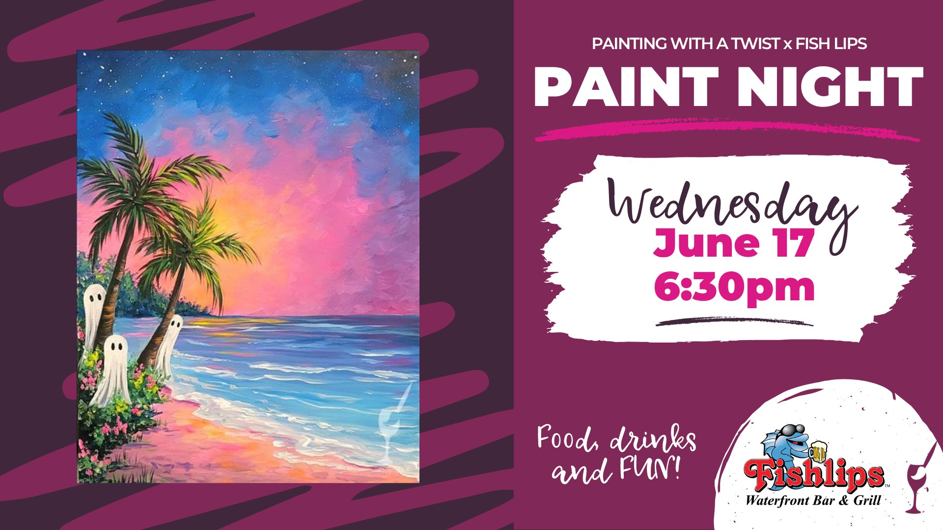 Painting with a Twist Facebook ad: Paint at Fish Lips Cape Canaveral