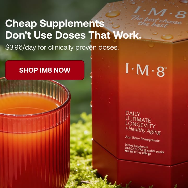 IM8 Global Facebook ad: Longevity Starts at the Cellular Level