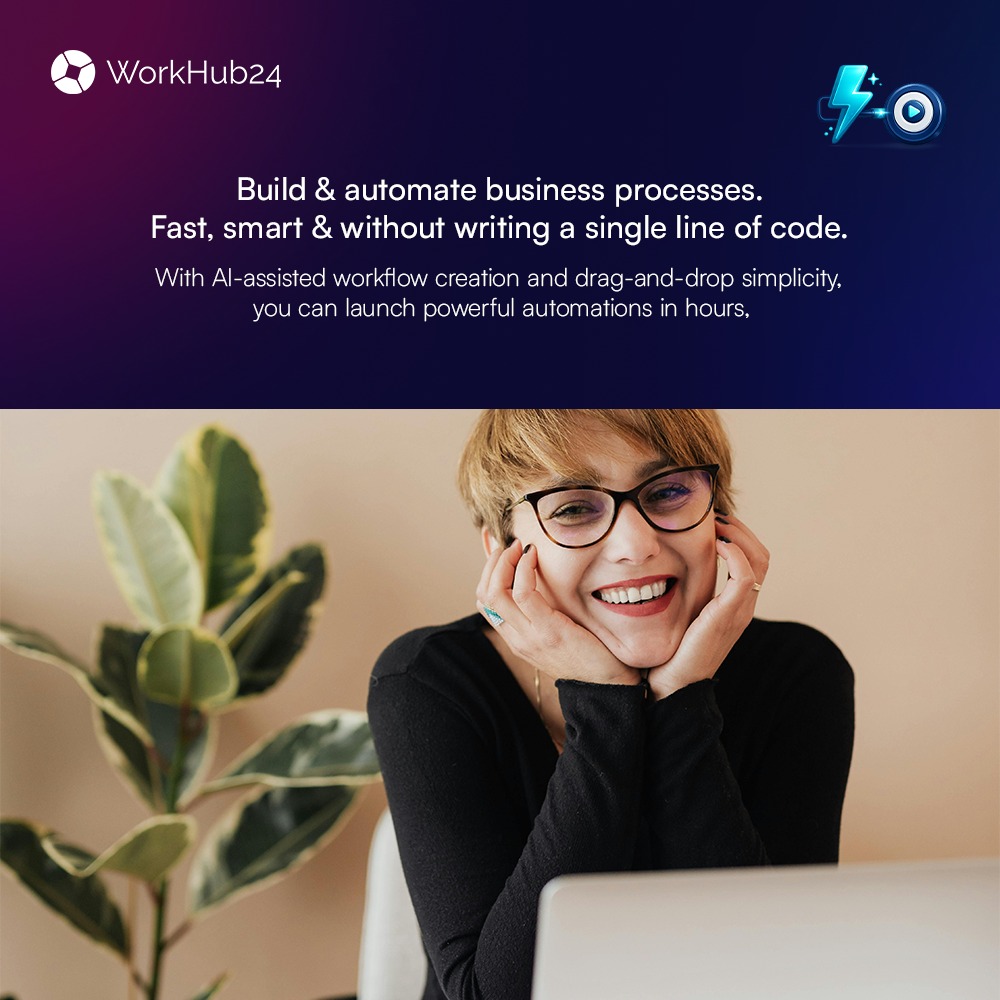WorkHub24 Facebook ad: Automate complex business processes with speed and…