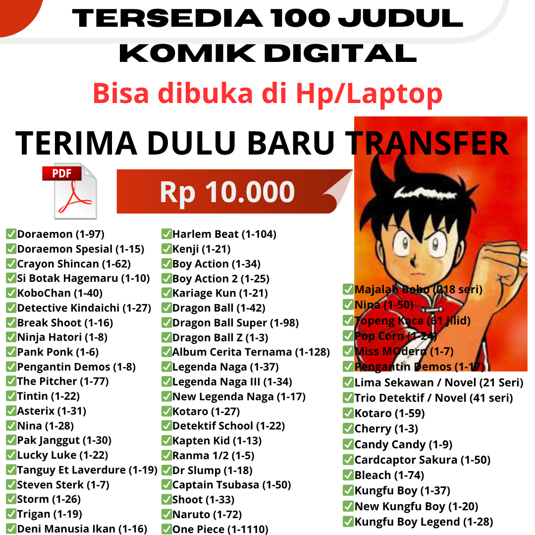 Edukasi Digital Plus Facebook ad: Rp 10.000 bisa baca Komik Digital - Terima Dulu Baru Bayar