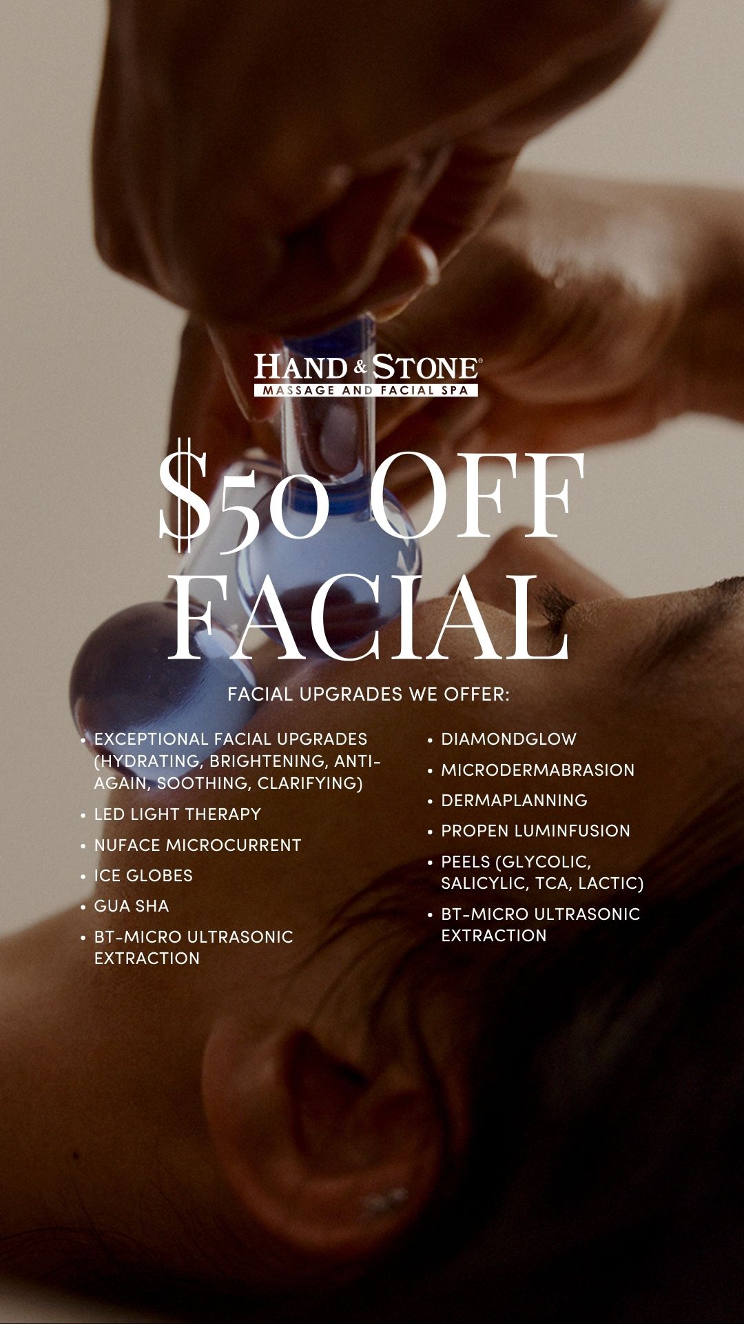 Hand & Stone Massage and Facial Spa Facebook ad from Feb 12, 2026