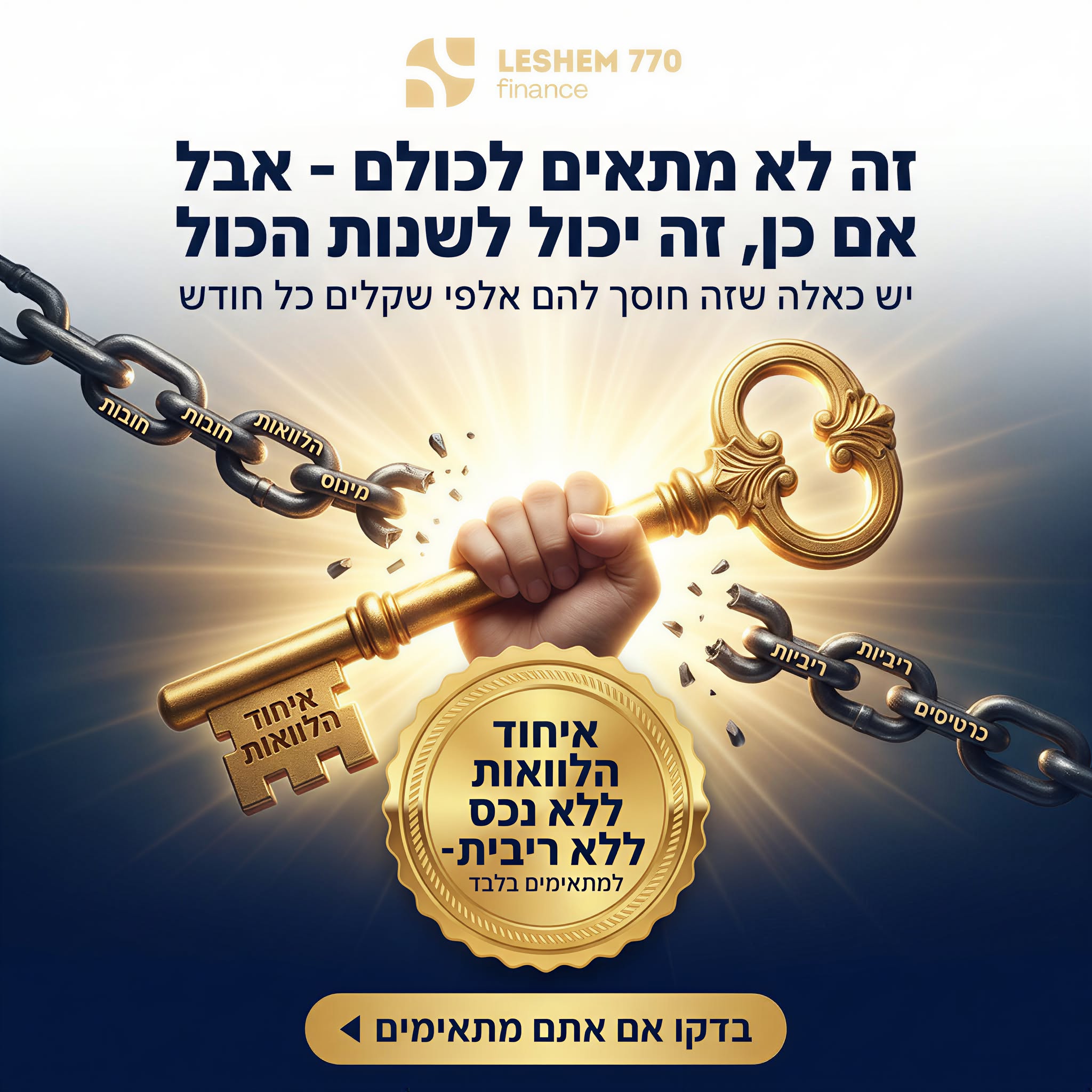 Leshem770 finance Facebook ad: עושים סדר בהחזרים