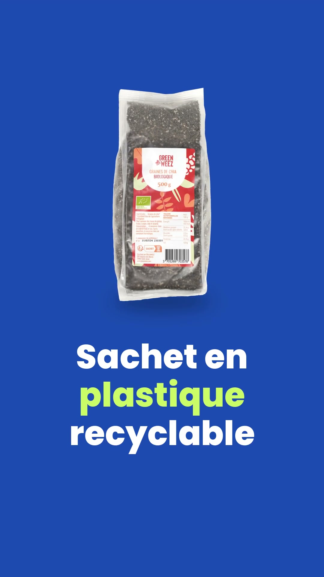 Greenweez.com Facebook ad: Noté Excellent par +100 000 clients