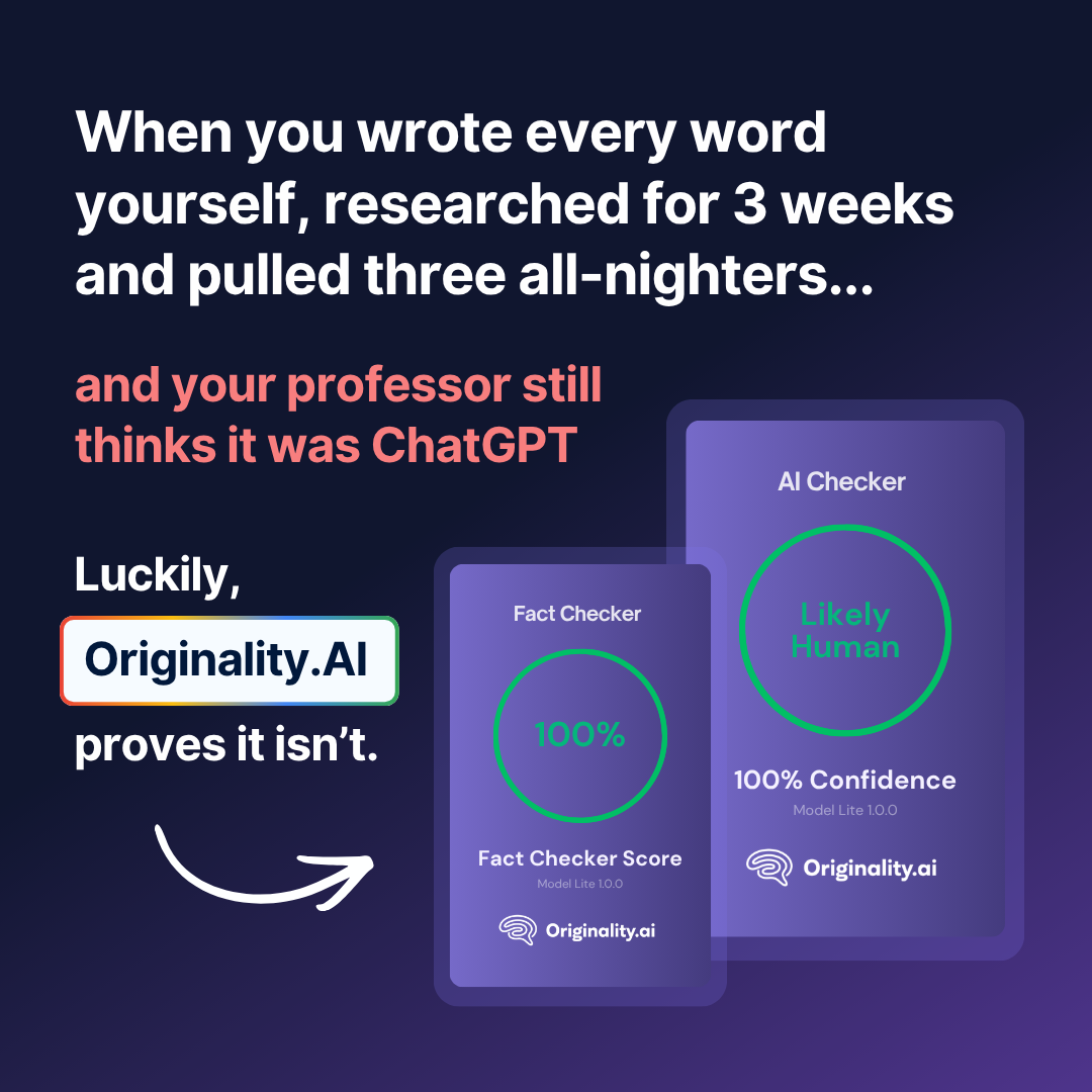 Originality.AI - AI Detection and Plagiarism Checking Facebook ad
