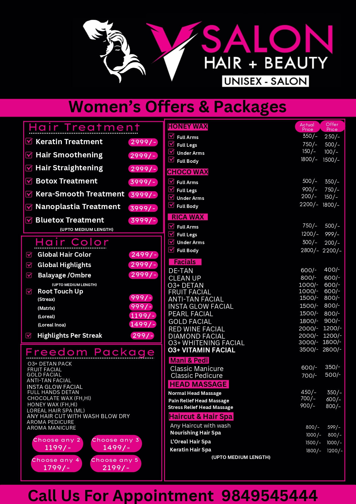 V Salon Facebook ad: V Salon Unisex: Redefining beauty with expert care!