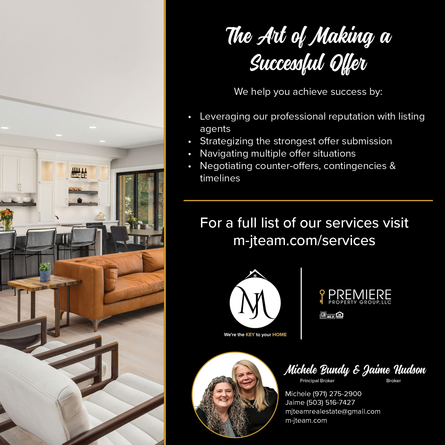 Michele & Jaime Team, Realtors - Premiere Property Group LLC Facebook ad: Message or Call (971) 275-2900 | (503) 516-7427
