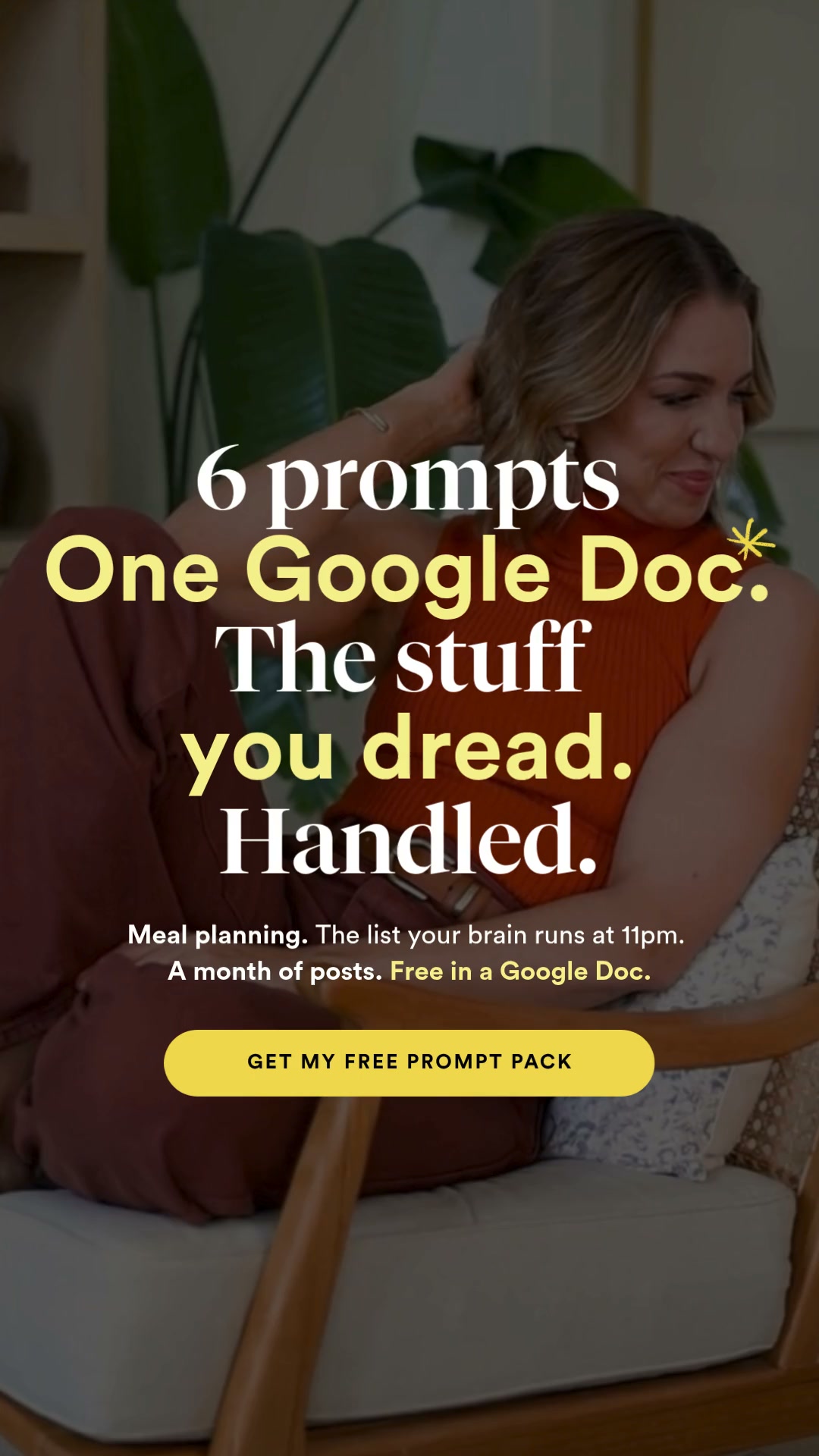 Jenna Kutcher Facebook ad: 6 ChatGPT prompts, free in a Google Doc