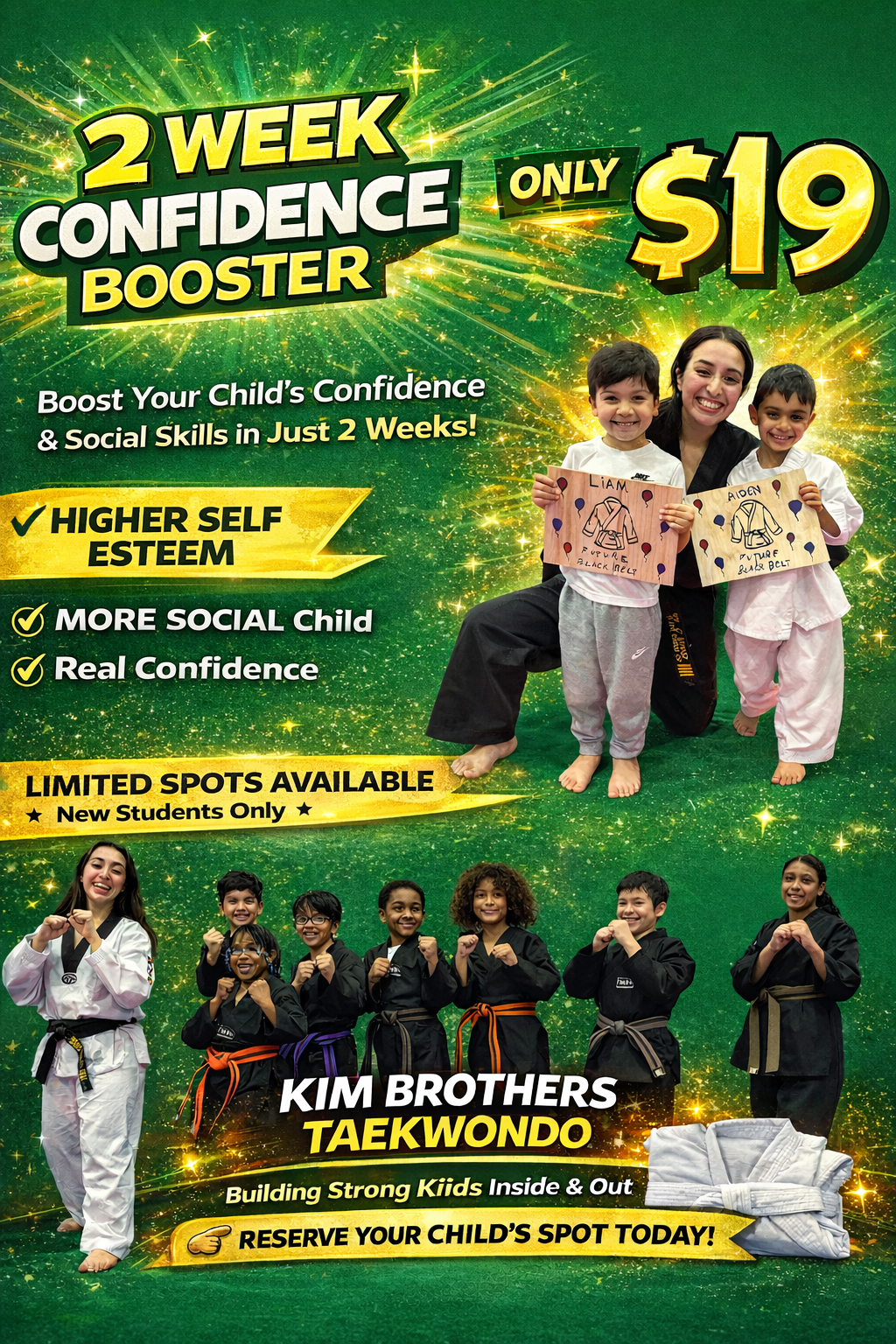 Kim Brothers Tae Kwon Do - Kickin Kids After School Program Facebook ad from Mar 12, 2026