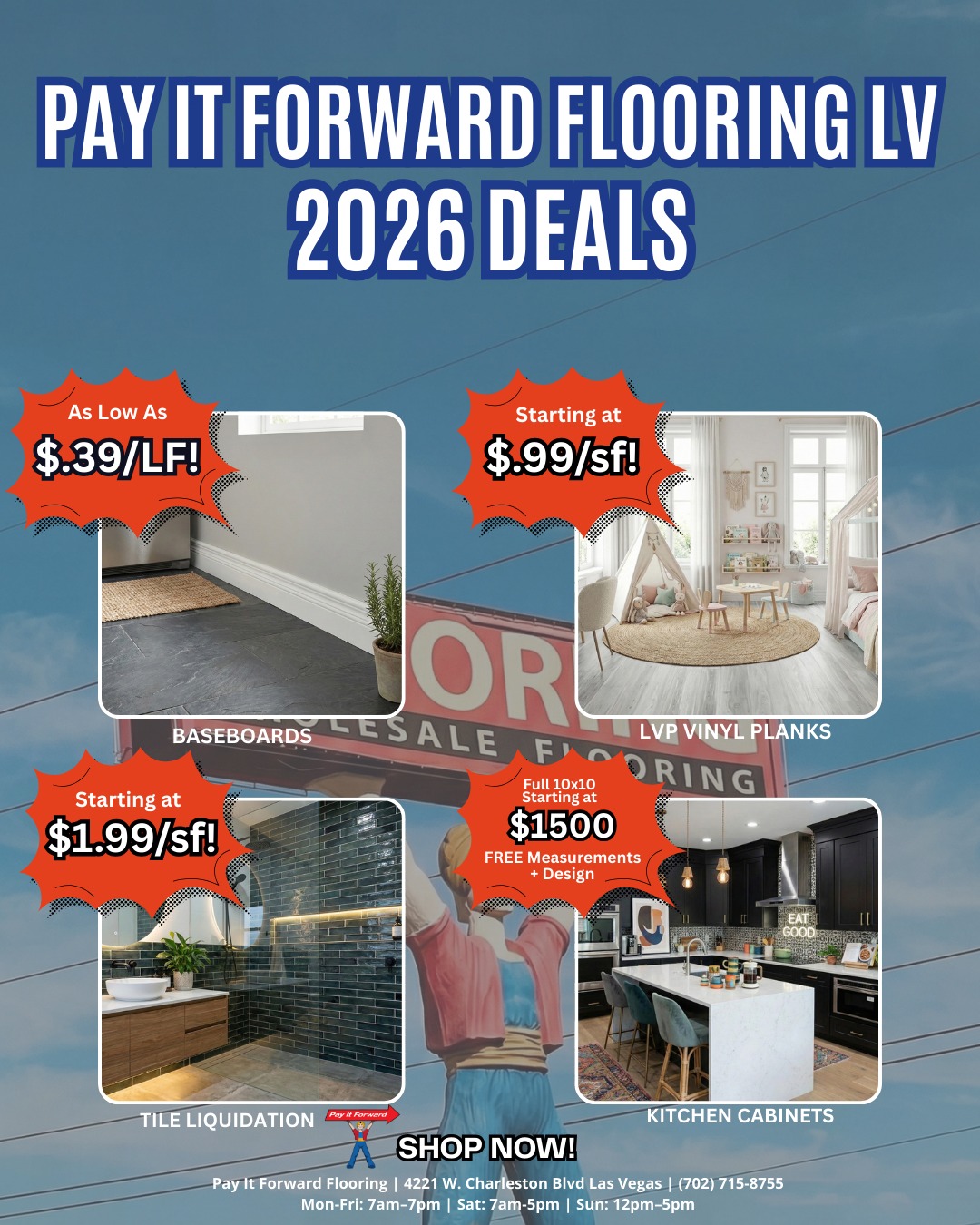 Half Price Flooring Las Vegas Facebook ad: If you’re remodeling or building, now is the…