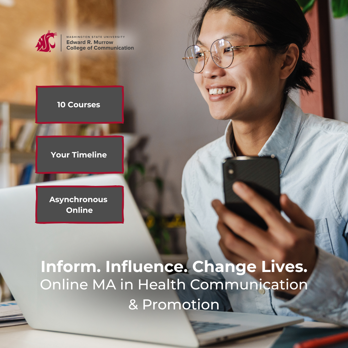 WSU Murrow College of Communication Facebook ad: Learn more about Murrow Online Programs
