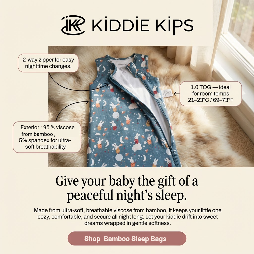 Kiddie Kips Facebook ad: Wrap your little one in bamboo softness.
