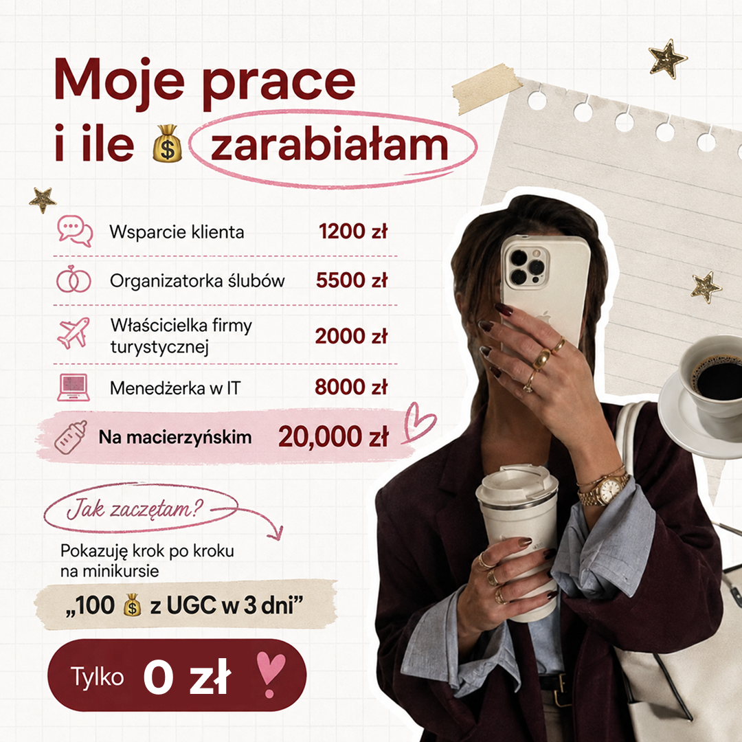 Weronika Uszko Facebook ad: 3-dniowy mini-kurs online o UGC