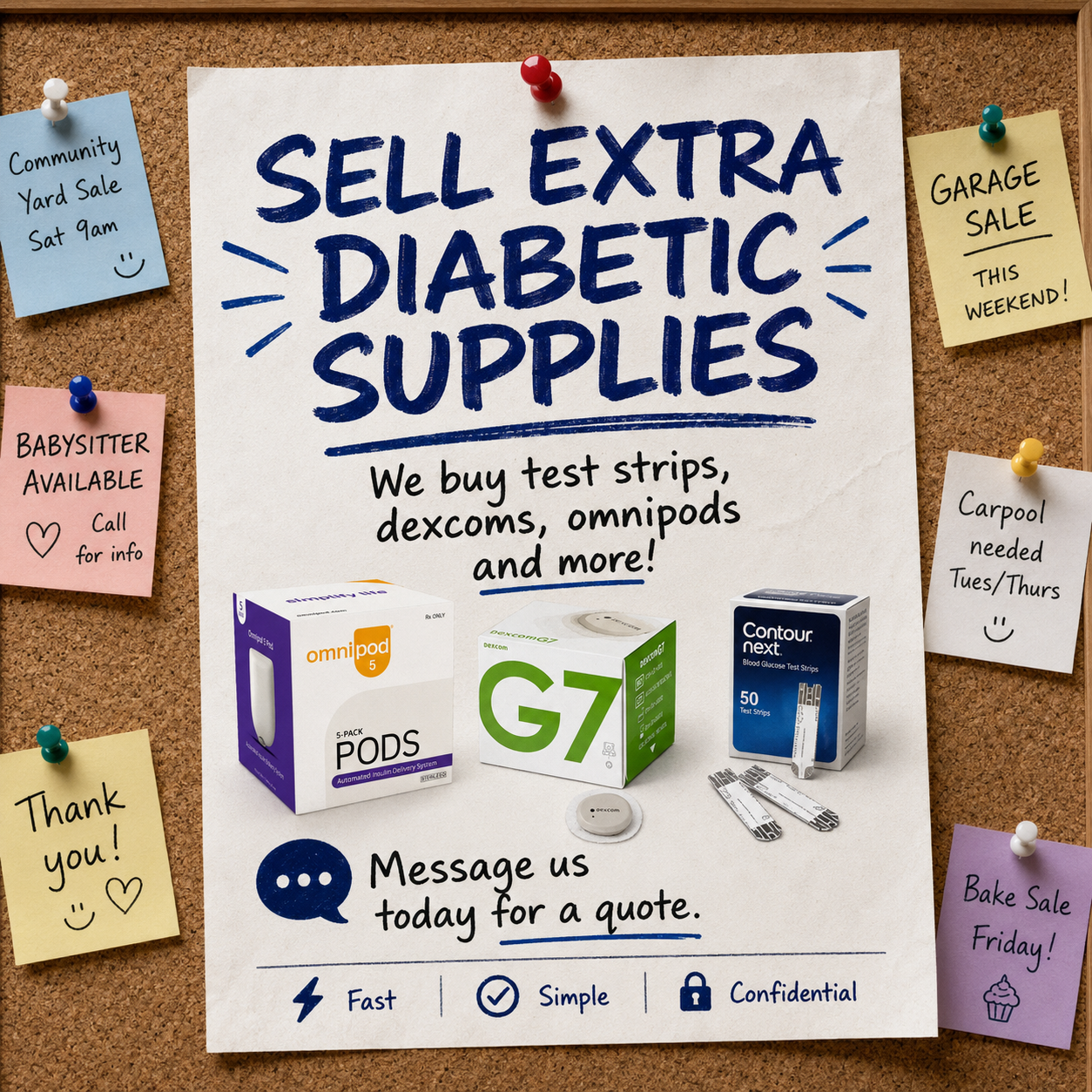 Chicago Cash for Diabetic Supplies Facebook ad