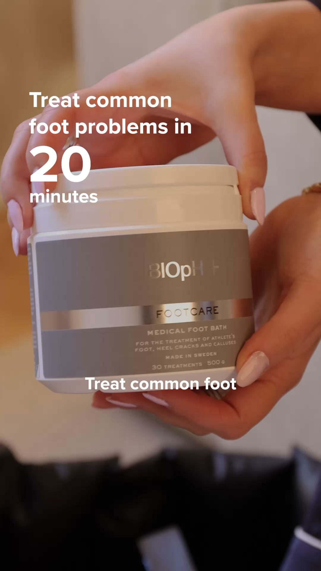 BIOpH+ Facebook ad: Medical foot care at home.