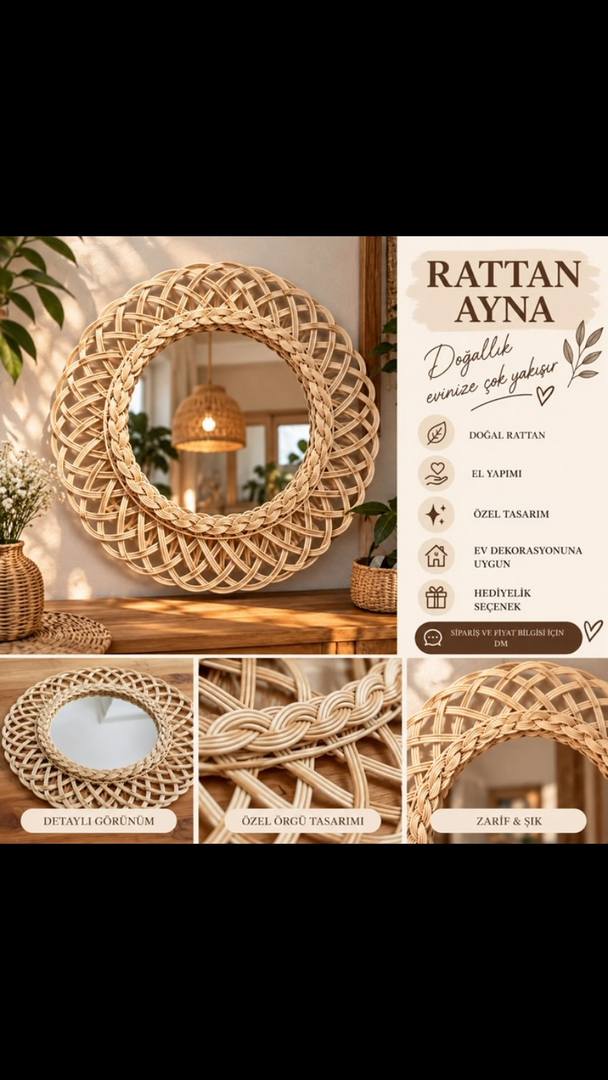 dlk_yuru Facebook ad: El Yapımı Rattan Ayna