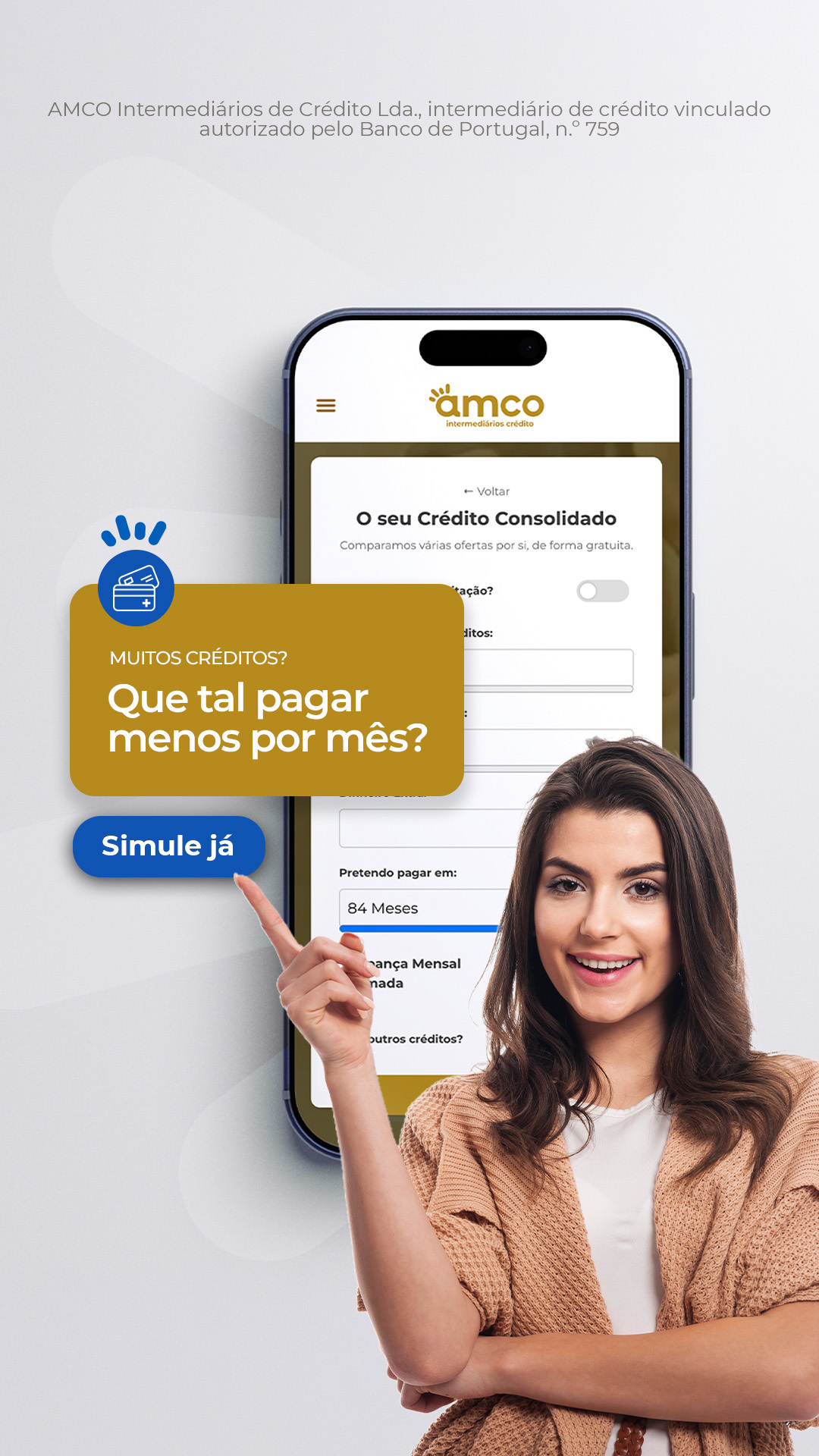 AMCO Intermediários de Crédito Facebook ad from May 27, 2026