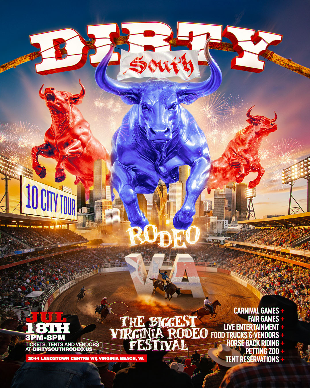 Dirty South Rodeo Festival Tour Facebook ad: DIRTY SOUTH RODEO FESTIVAL, VIRGINIA BEACH