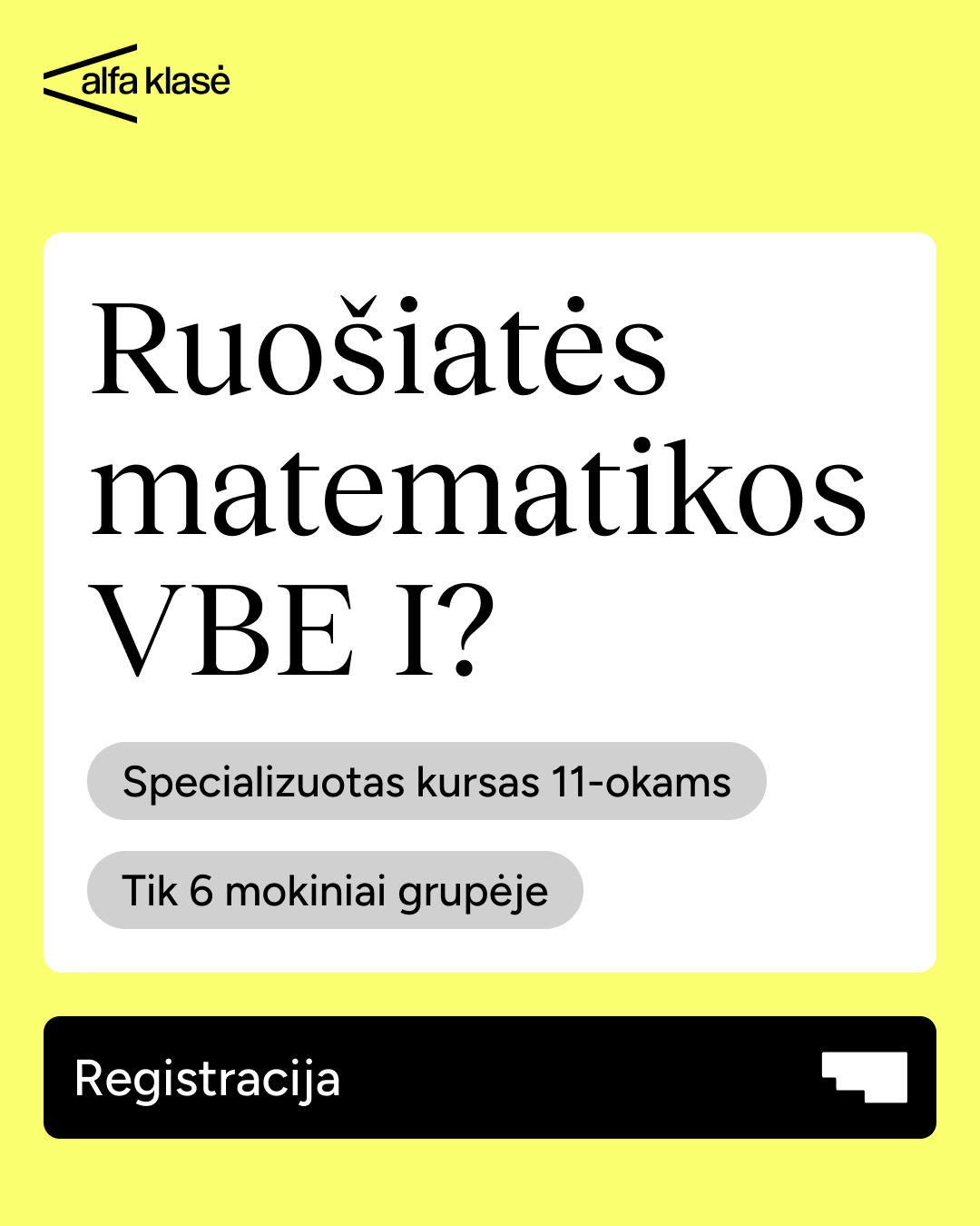 Alfa Klasė Facebook ad