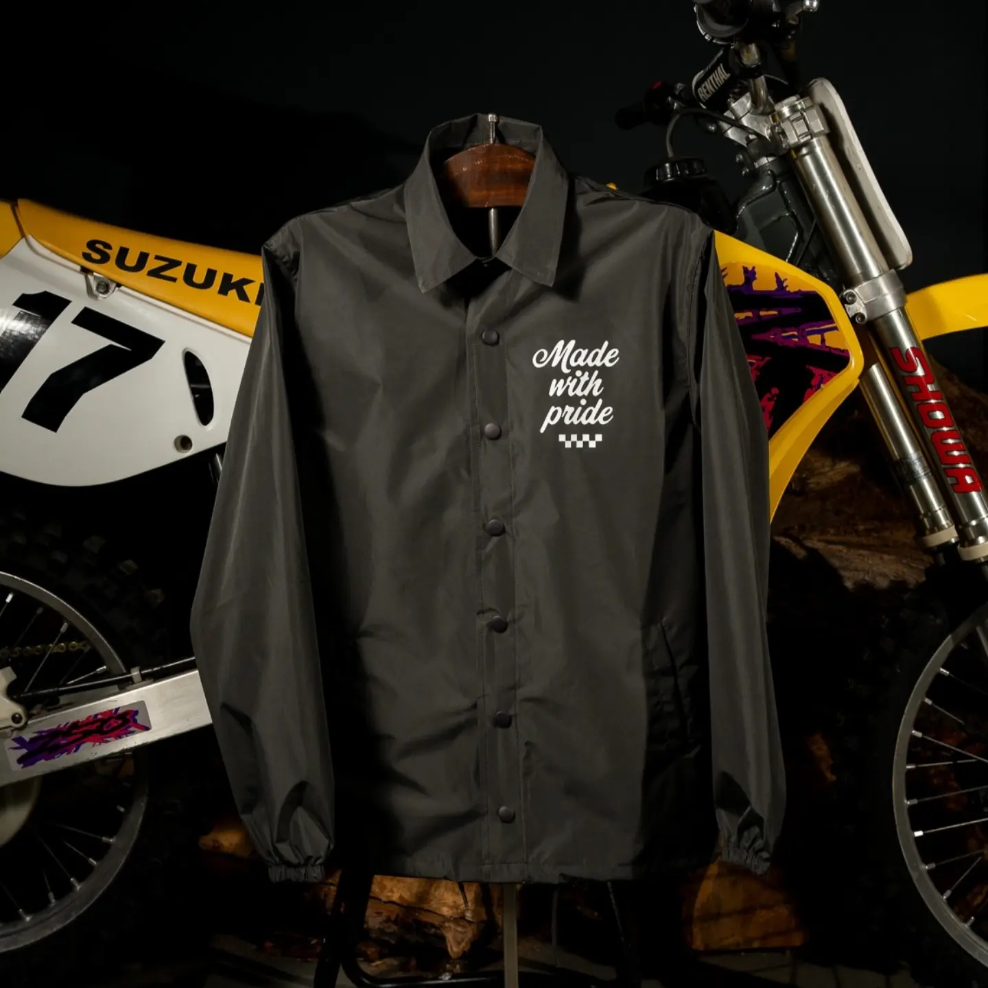 Oily Ride Facebook ad: New Drop With Pride Coach Jacket
