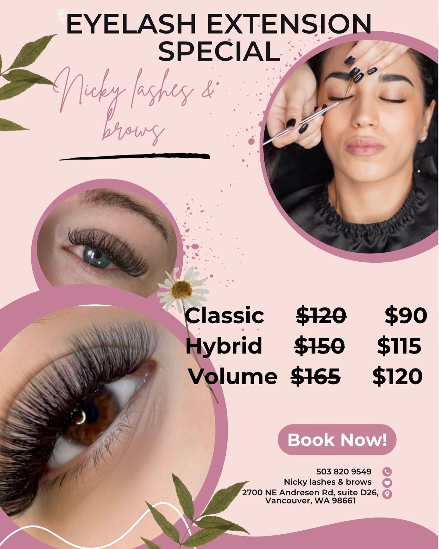 Nicky Lashes & Brows Facebook ad: Hi Vancouver area!