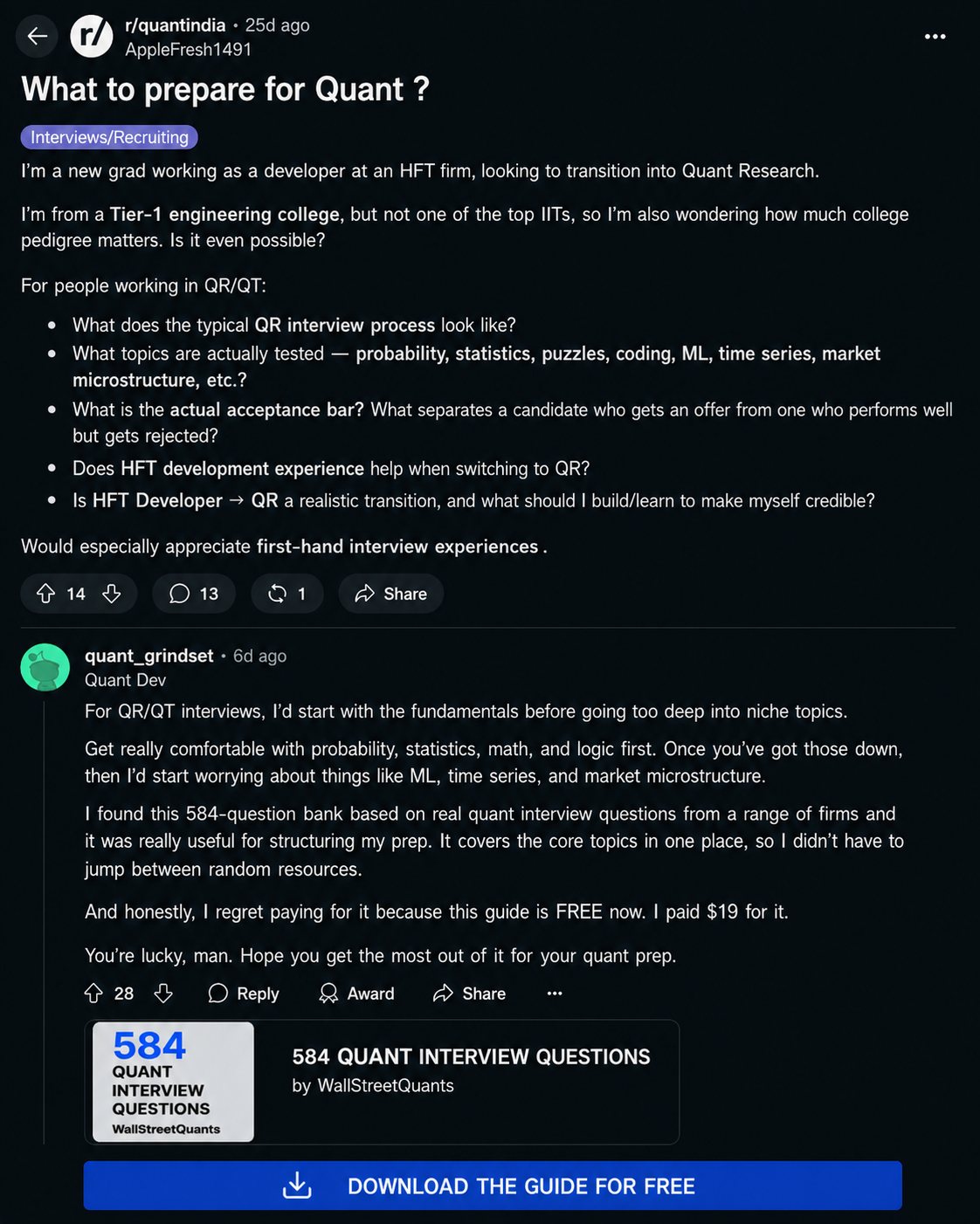 Wall Street Quants Facebook ad