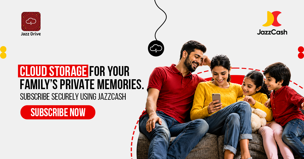 Jazz Drive Facebook ad: 1000 GB Secure Cloud Storage