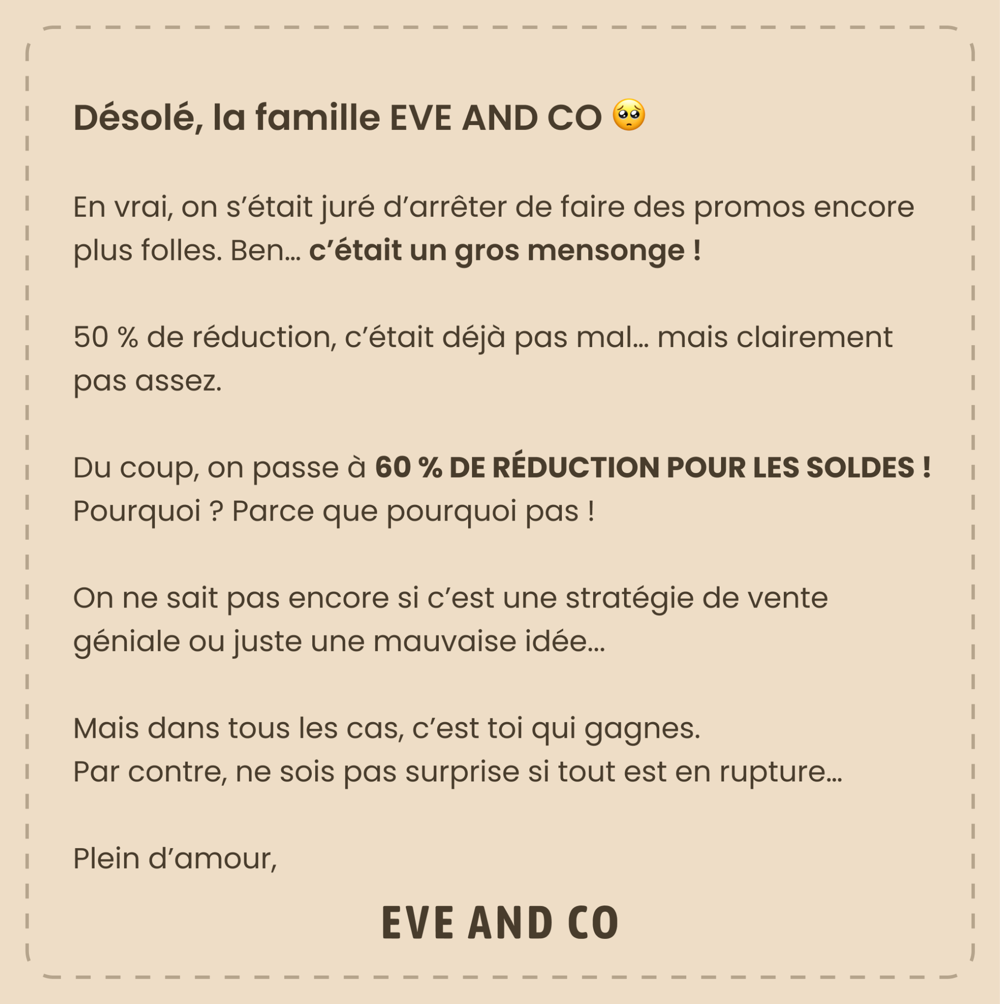 Eve and co France Facebook ad